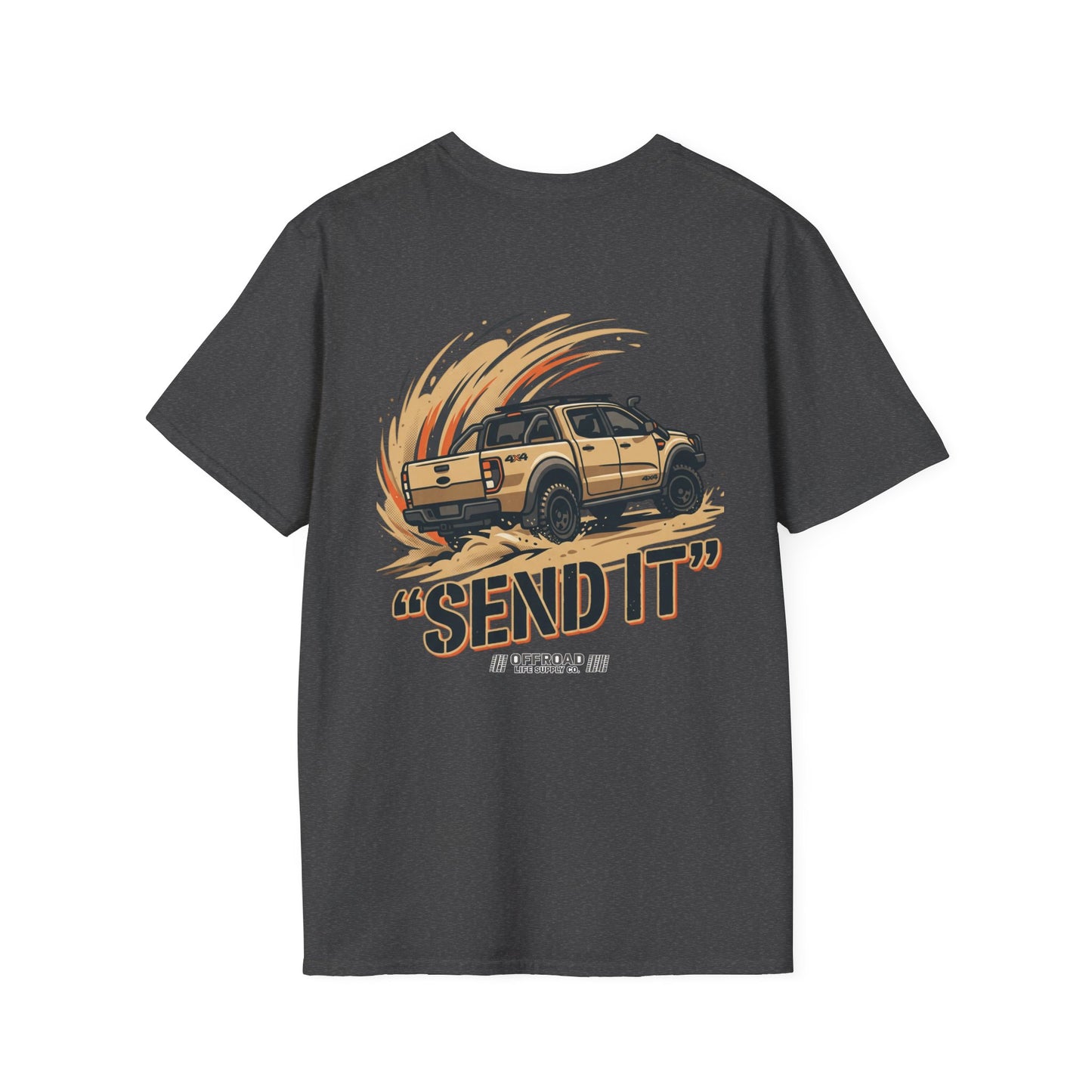 Off‑Road 'Send It' T-Shirt — Adventure 4x4 Graphic Tee - Black
