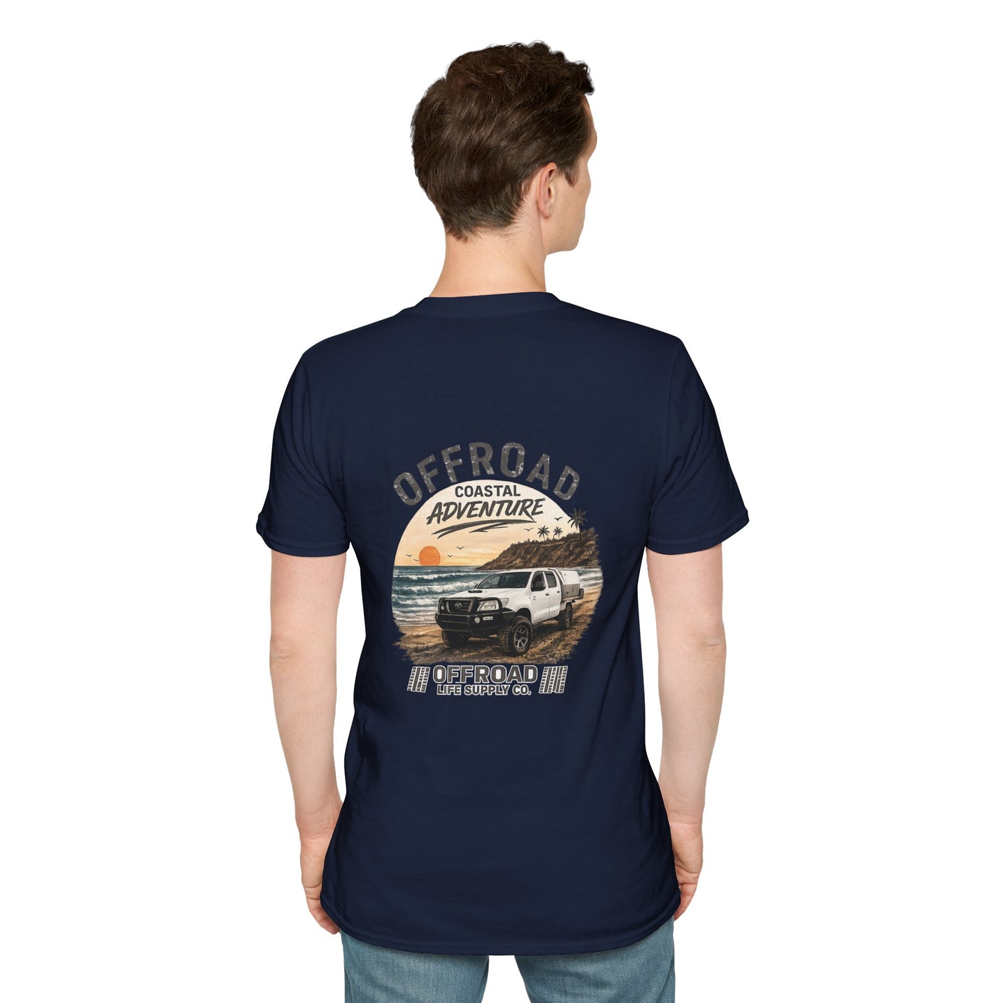 Hilux Beach 4x4 Tshirt - Australian 4wd Coastal Adventure Tee - Beige