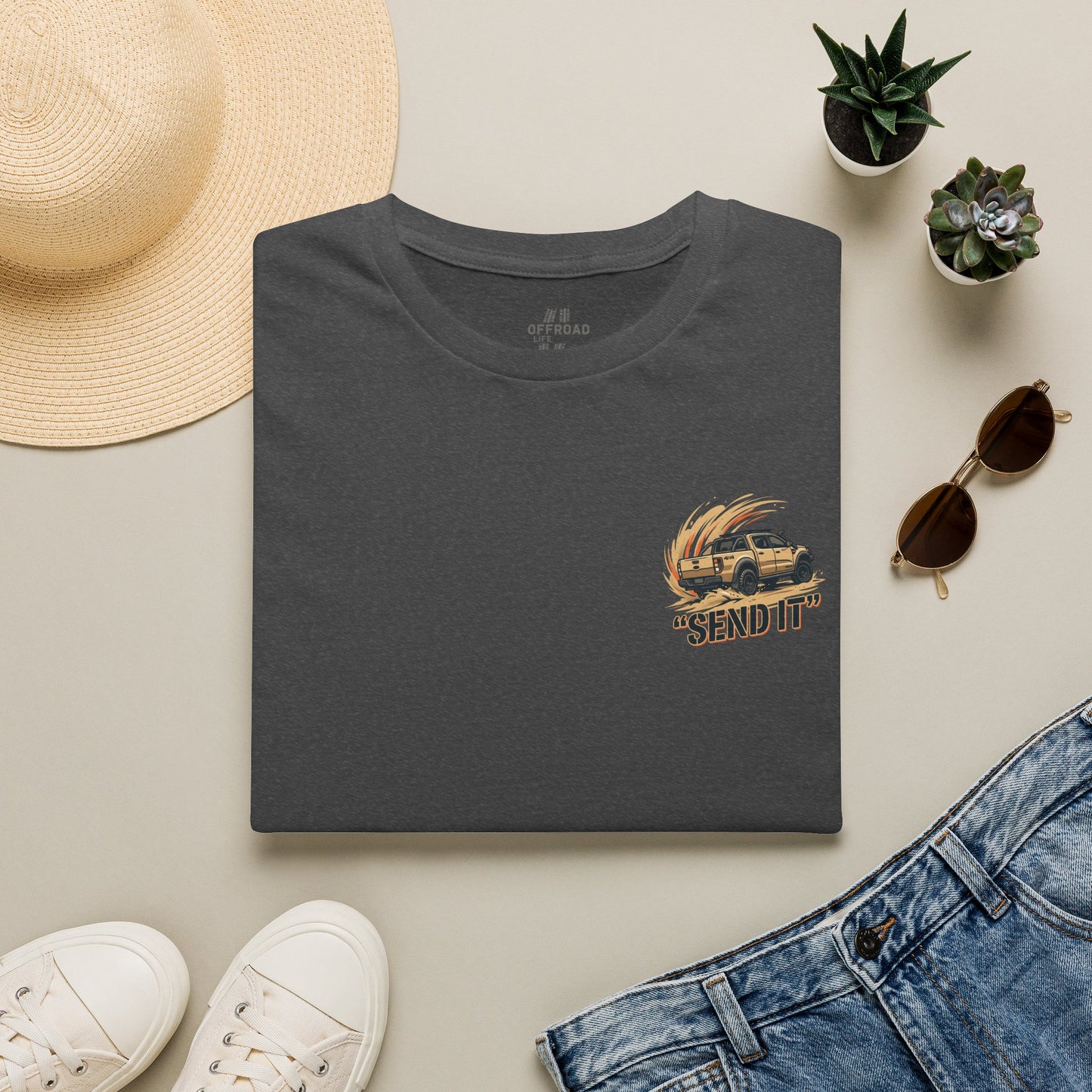 Off‑Road 'Send It' T-Shirt — Adventure 4x4 Graphic Tee - Black