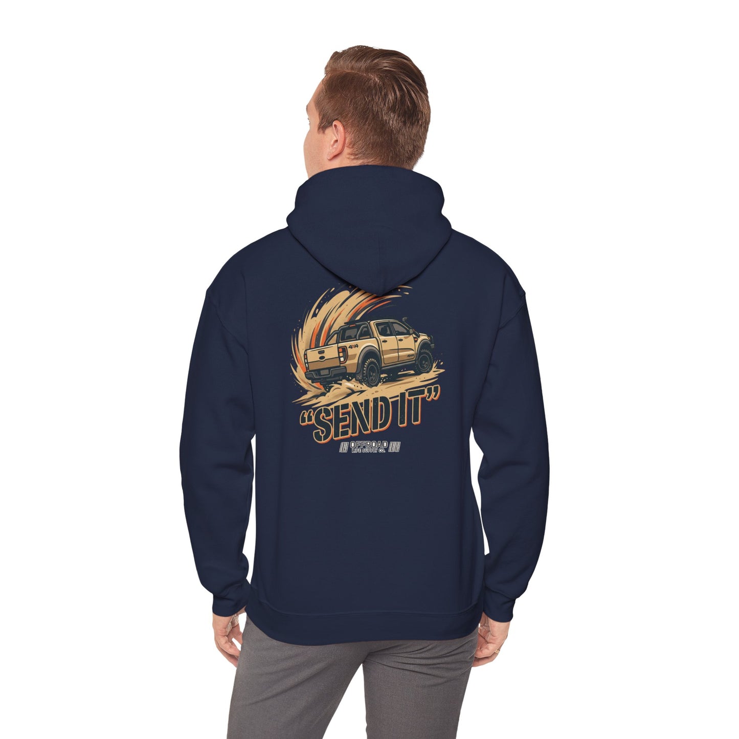 Off-Road 'Send It' Hoodie — Adventure 4x4 Hoodie - Black