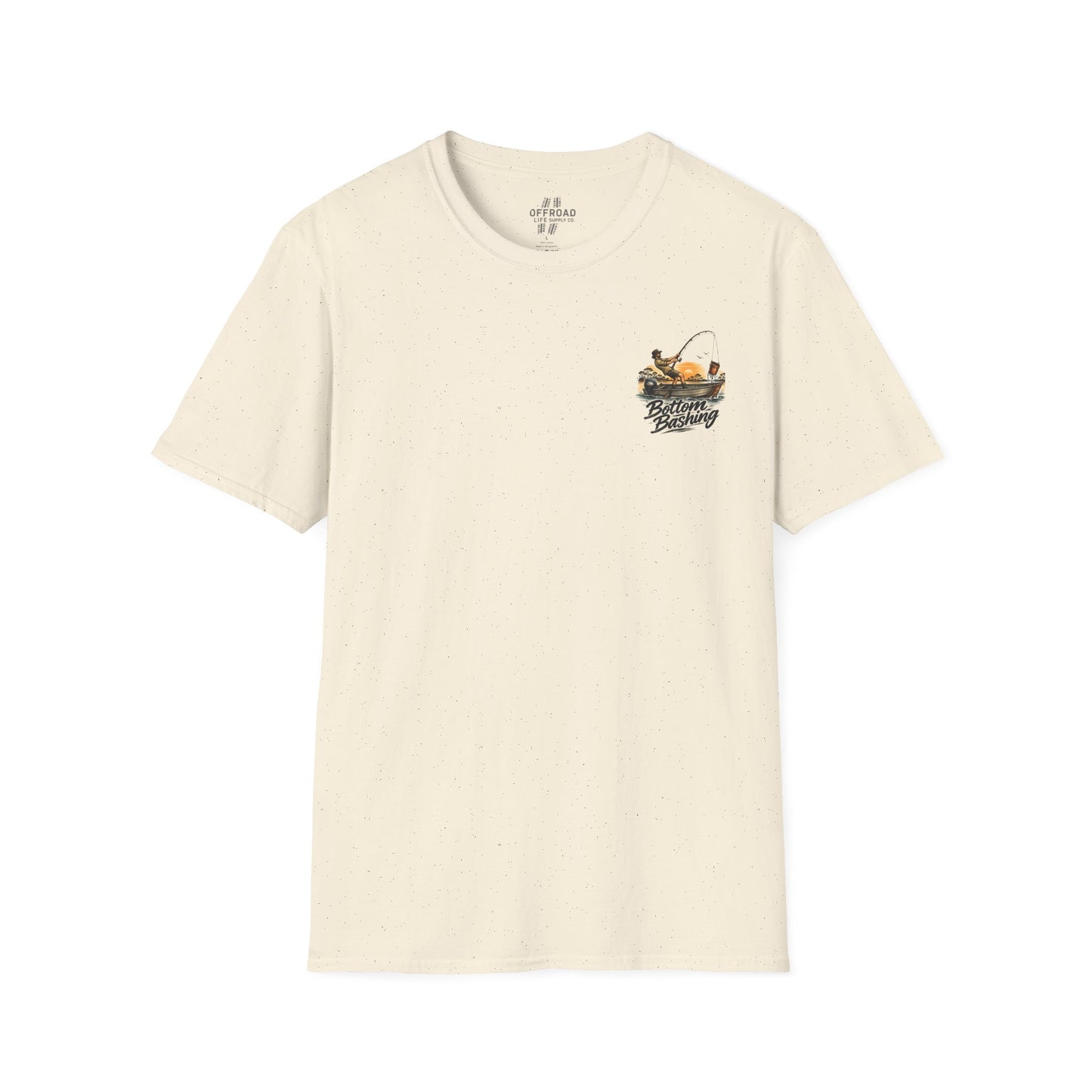 Fishing Tee — “Bottom Bashing” Boat Fishing Graphic T-Shirt - White