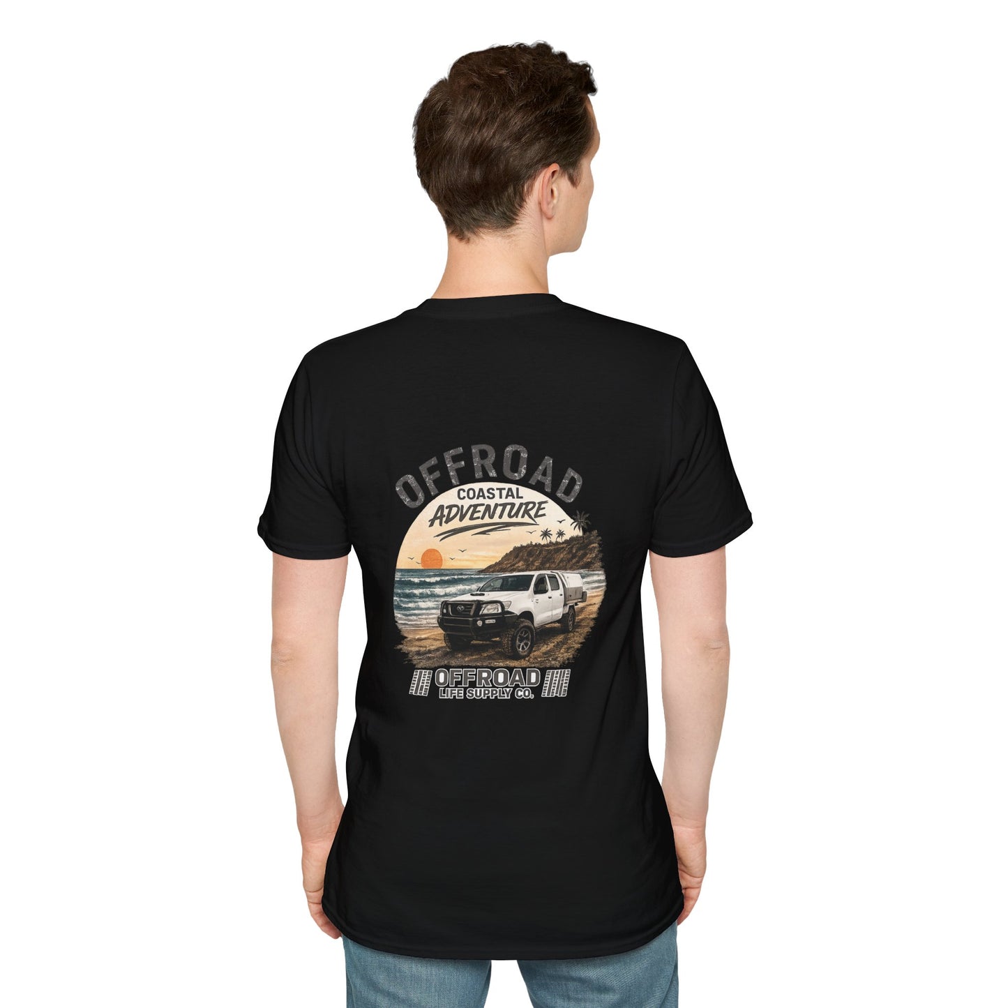 Hilux Beach 4x4 Tshirt - Australian 4wd Coastal Adventure Tee - Black