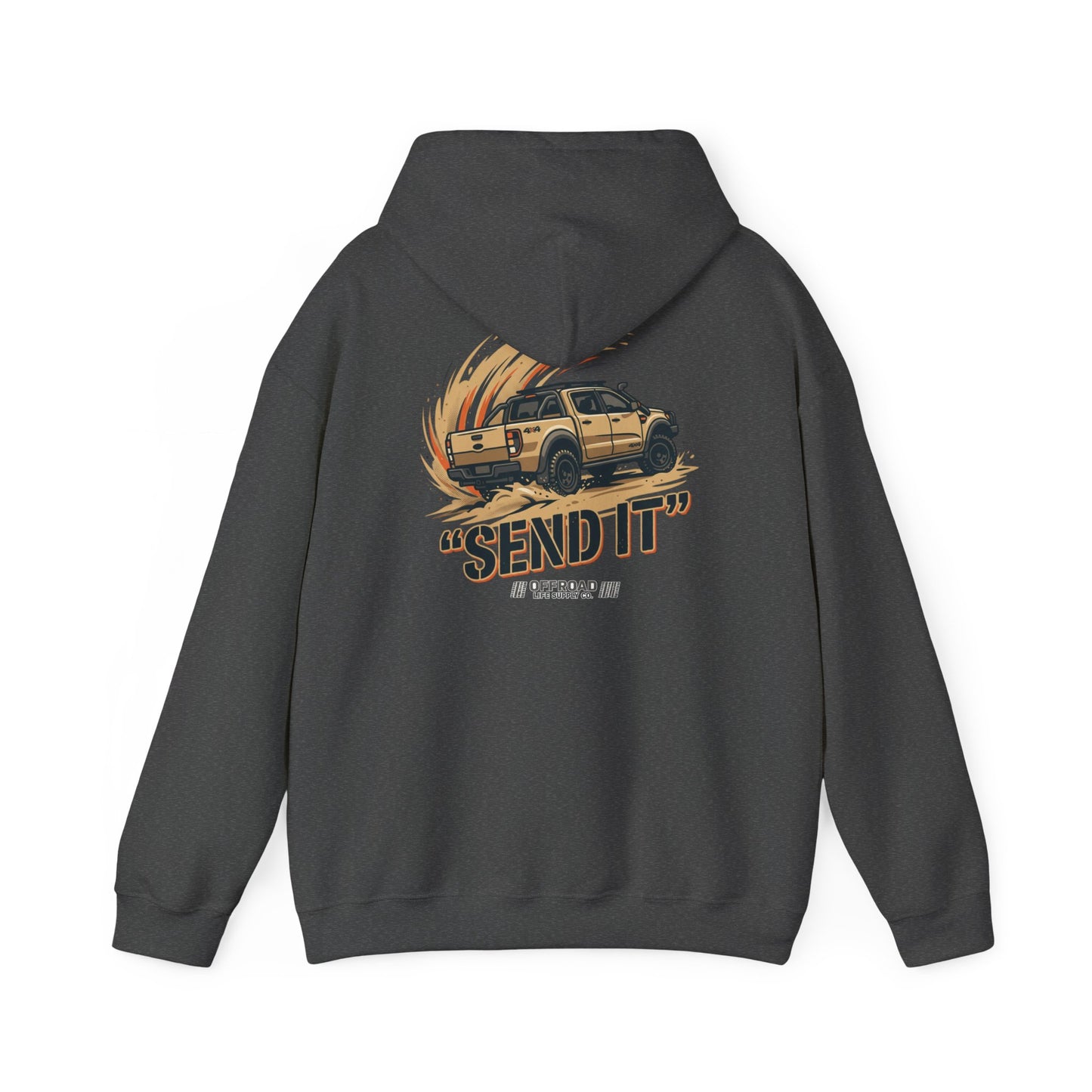 Off-Road 'Send It' Hoodie — Adventure 4x4 Hoodie - Black