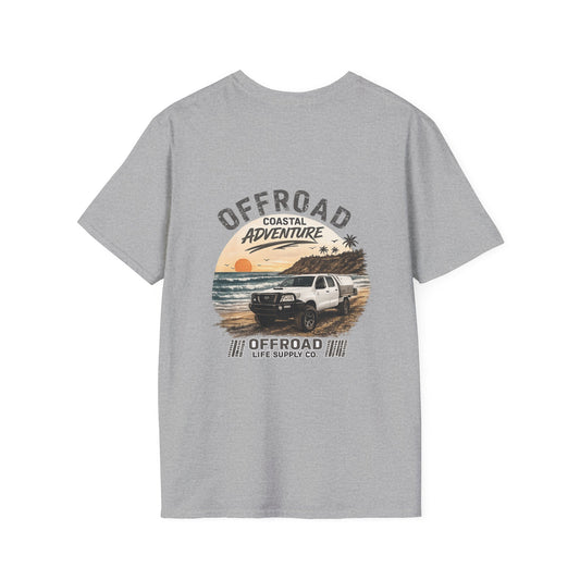 Hilux Beach 4x4 Tshirt - Australian 4wd Coastal Adventure Tee - Grey