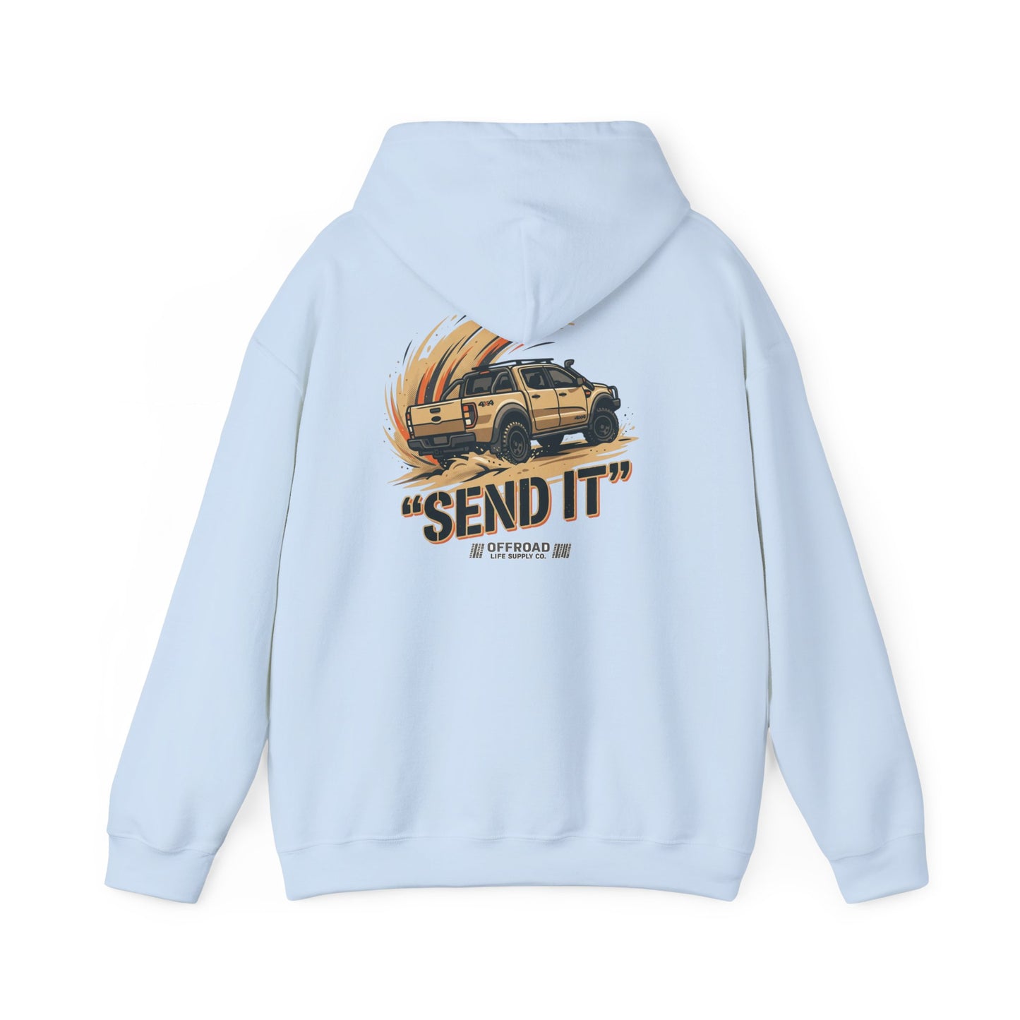 Off-Road Womens 'Send It' Hoodie — Adventure 4x4 Hoodie - Light Blue