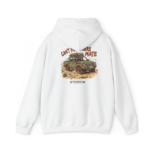 “Can’t Park There Mate” Off-Road 4x4 Hoodie - White