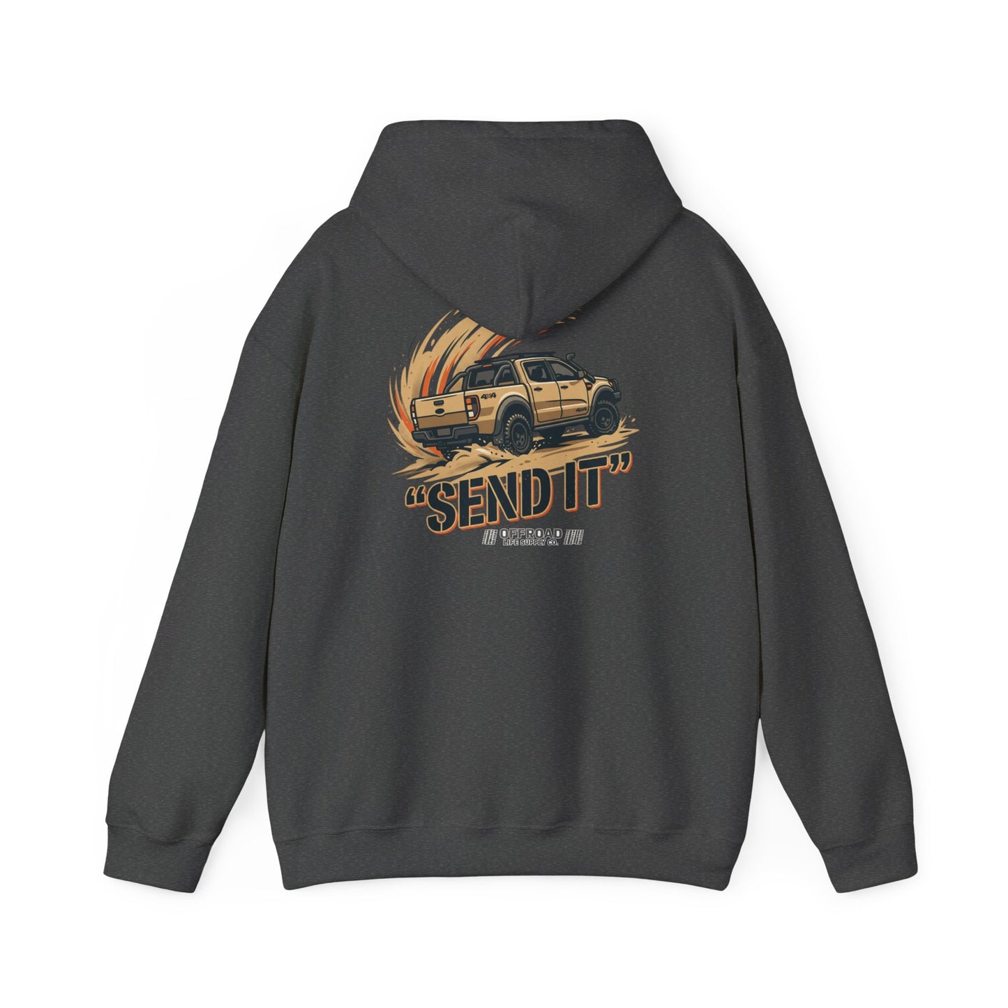 Off-Road 'Send It' Hoodie — Adventure 4x4 Hoodie - White