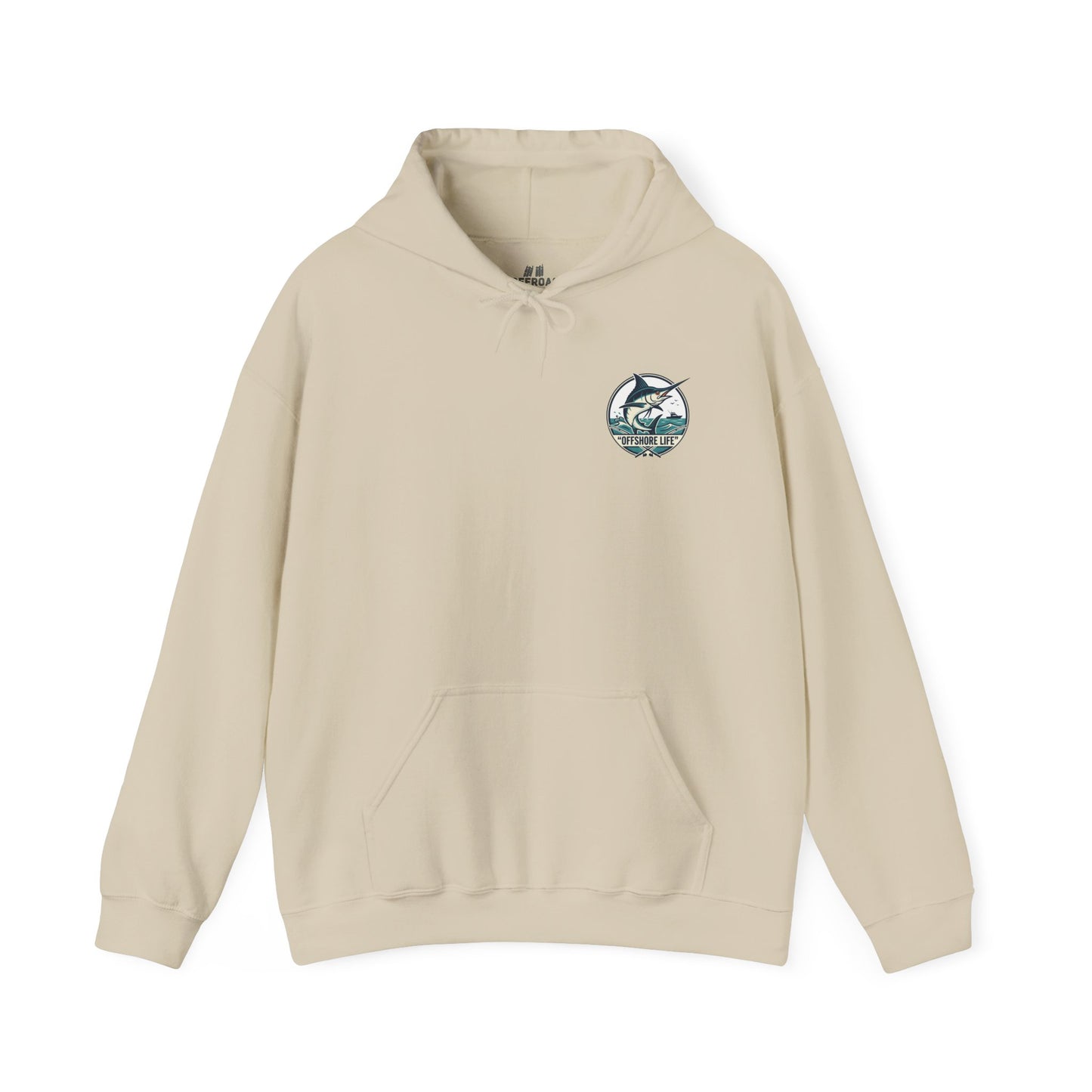 Marlin Offshore Life Hoodie — Fishing Graphic Hooded Sweatshirt - Navy