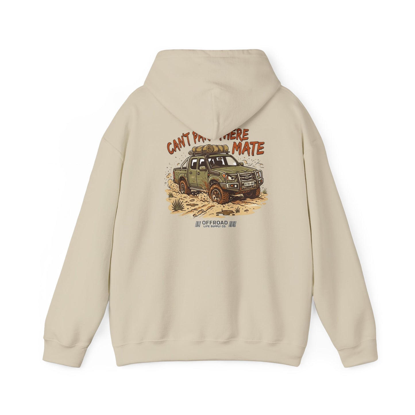 “Can’t Park There Mate” Off-Road 4x4 Hoodie - Sand