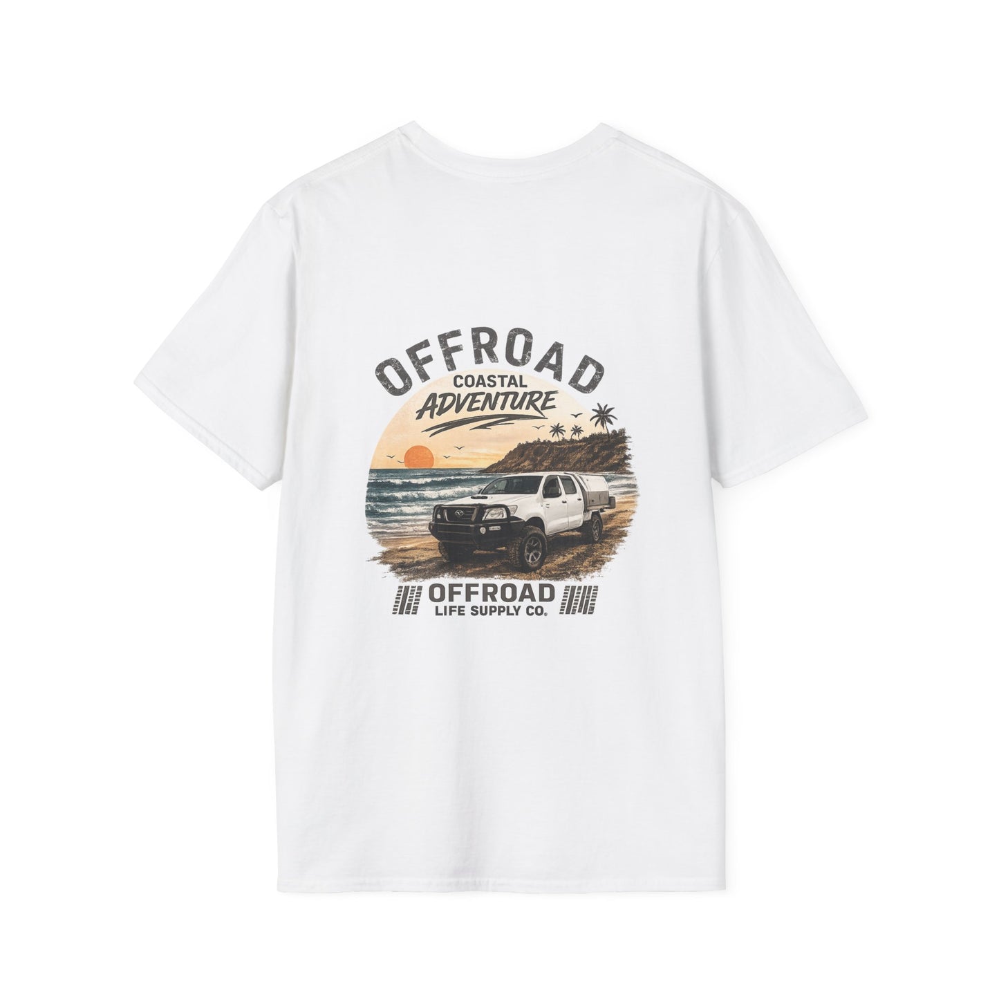 Hilux Beach 4x4 Tshirt - Australian 4wd Coastal Adventure Tee - Beige