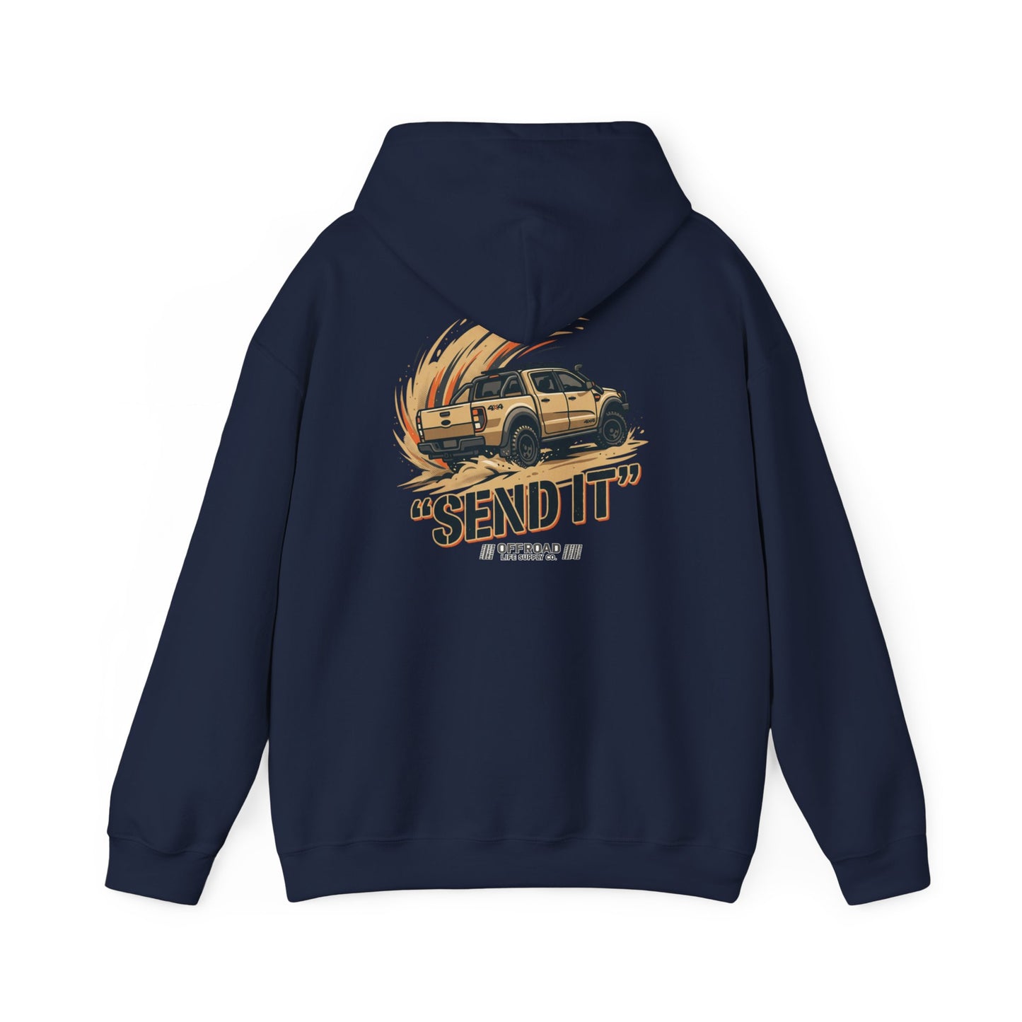 Off-Road 'Send It' Hoodie — Adventure 4x4 Hoodie - Navy