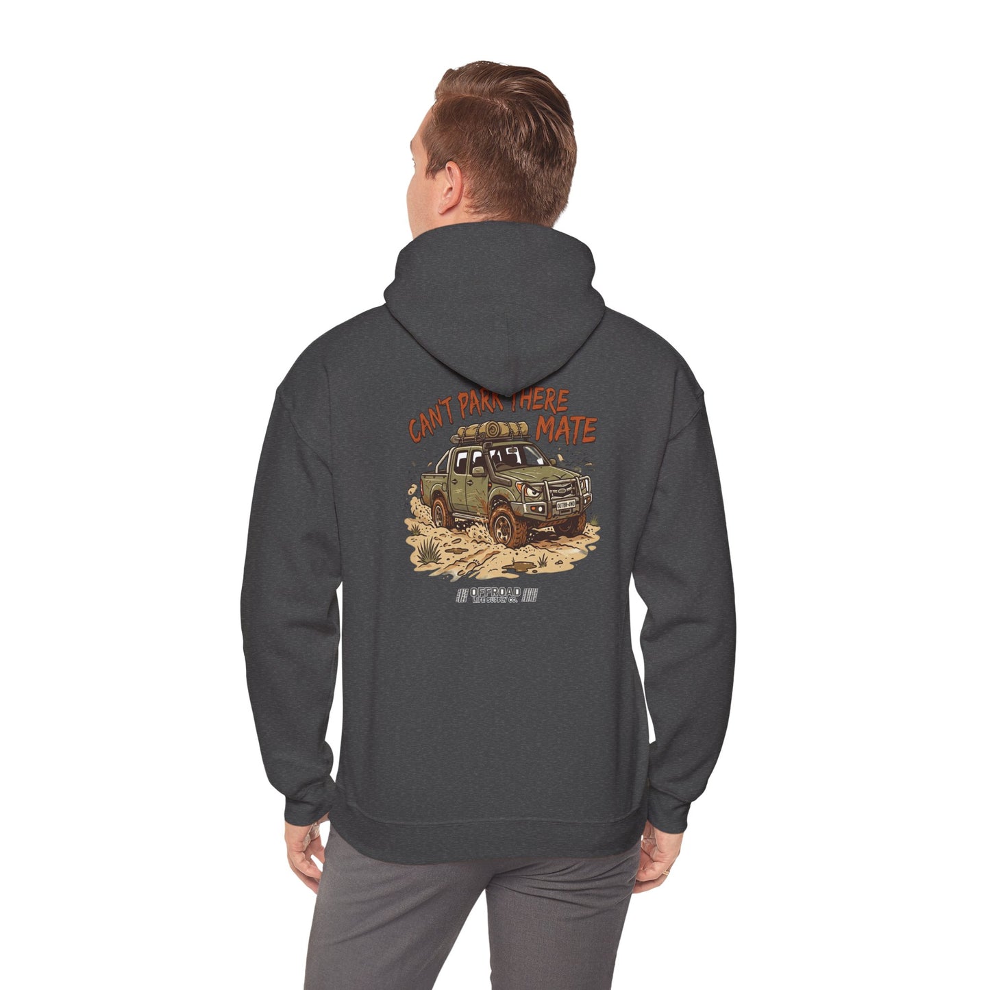 “Can’t Park There Mate” Off-Road 4x4 Hoodie - Grey