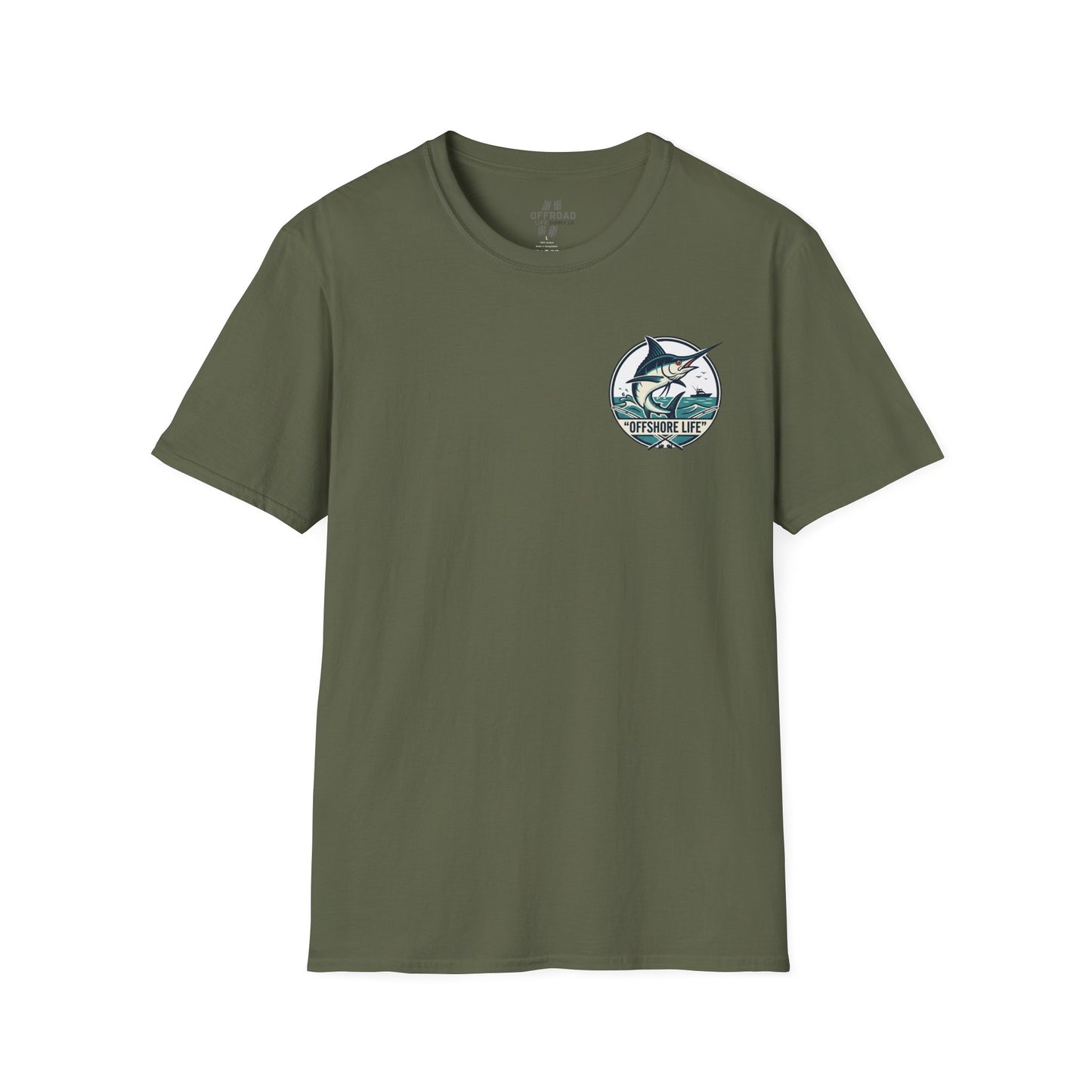 Offshore Life Marlin T-Shirt — Fishing Tee - Military Green