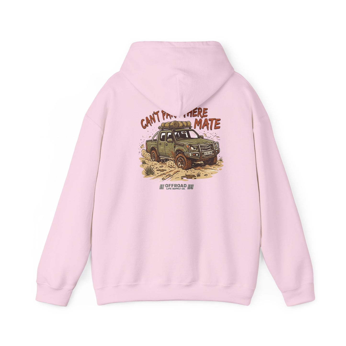 “Can’t Park There Mate” Womens Off-Road 4x4 Hoodie - Light Blue