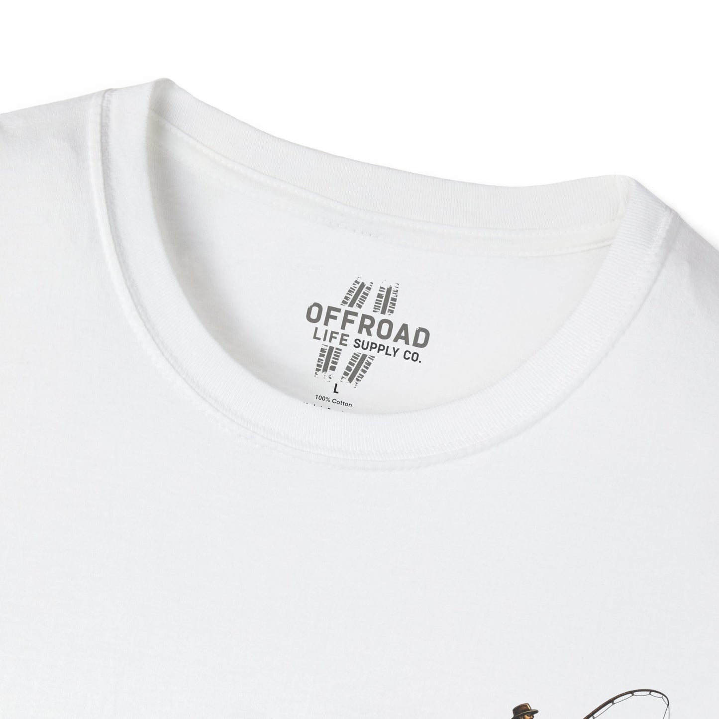 Fishing Tee — “Bottom Bashing” Boat Fishing Graphic T-Shirt - White