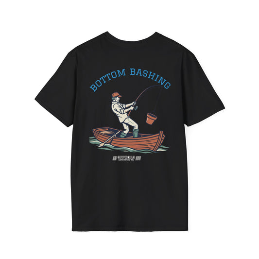 Fishing Tee — “Bottom Bashing” Boat Fishing Graphic T-Shirt - Black