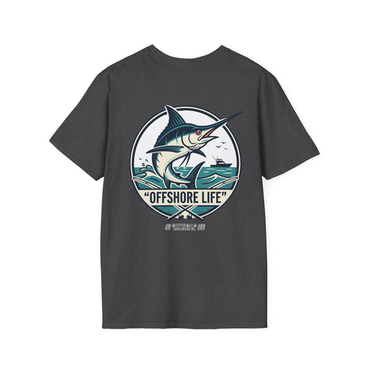 Offshore Life Marlin T-Shirt — Fishing Tee - Dark grey