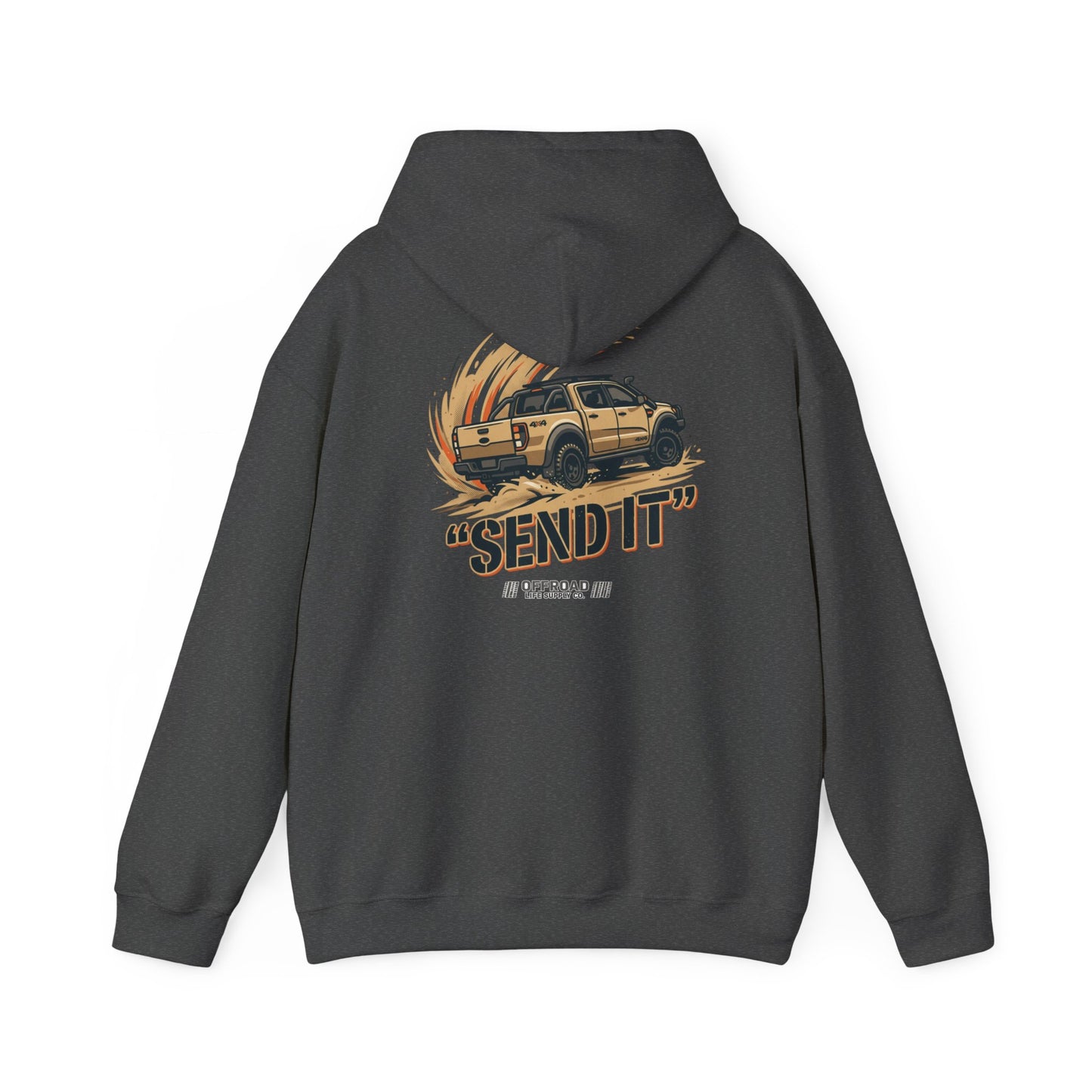 Off-Road 'Send It' Hoodie — Adventure 4x4 Hoodie - Sand