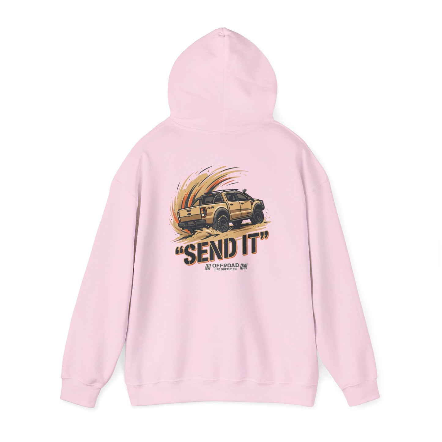 Off-Road Womens 'Send It' Hoodie — Adventure 4x4 Hoodie - Pink