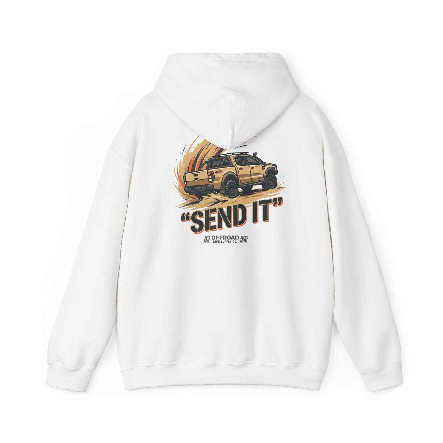 Off-Road 'Send It' Hoodie — Adventure 4x4 Hoodie - Sand