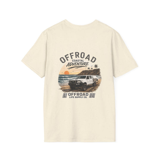 Hilux Beach 4x4 Tshirt - Australian 4wd Coastal Adventure Tee - Beige