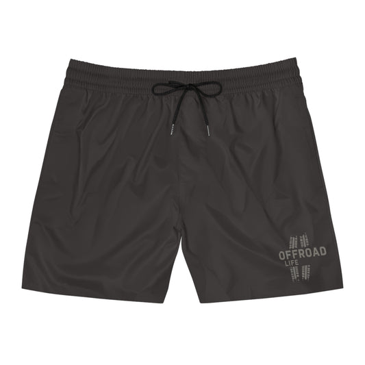 Off-Road Life Supply Co. Board Shorts — Men's Mid-Length Beach Shorts - Charcoal