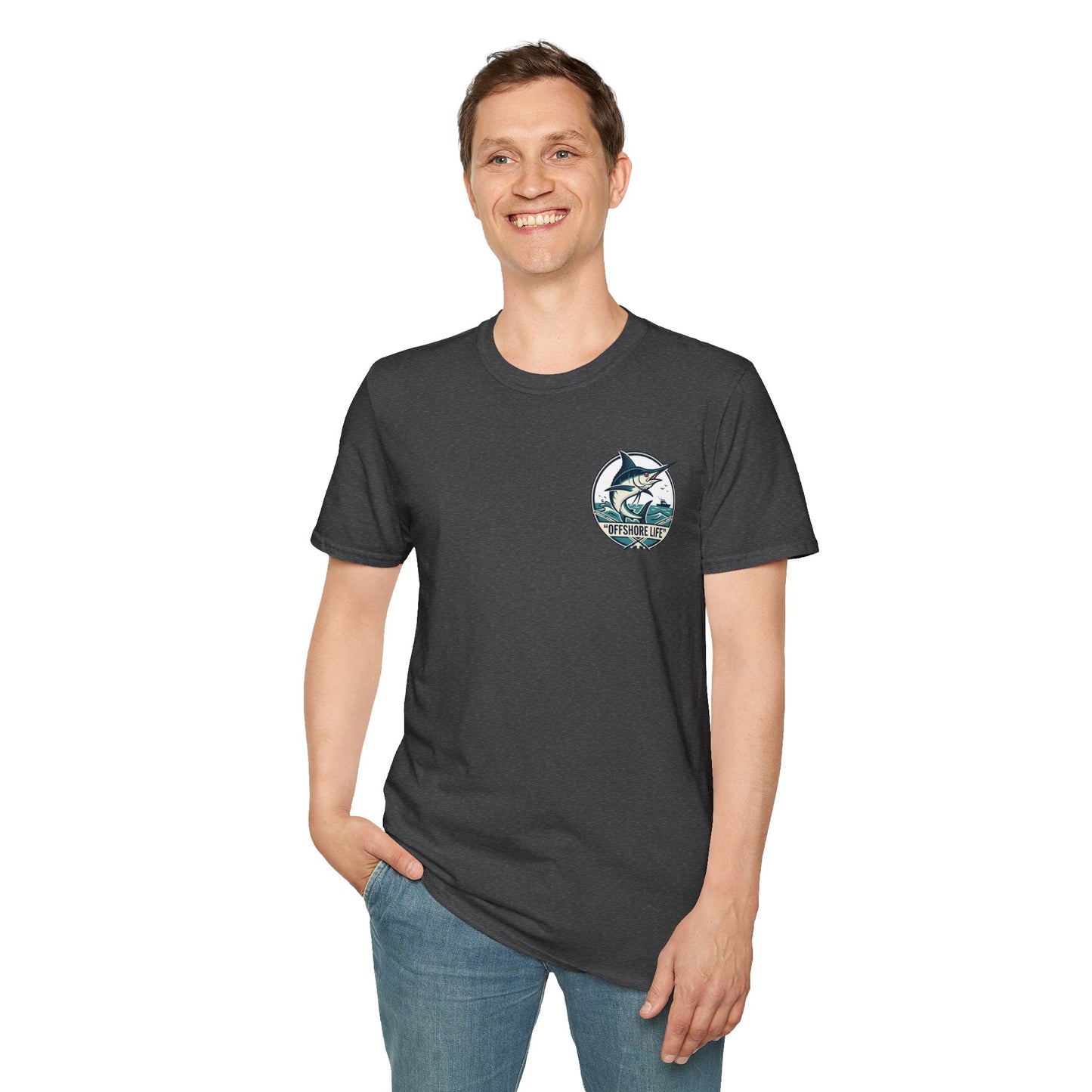 Offshore Life Marlin T-Shirt — Fishing Tee - Dark grey