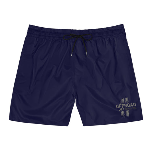 Off-Road Life Supply Co. Board Shorts — Men's Mid-Length Beach Shorts - Navy