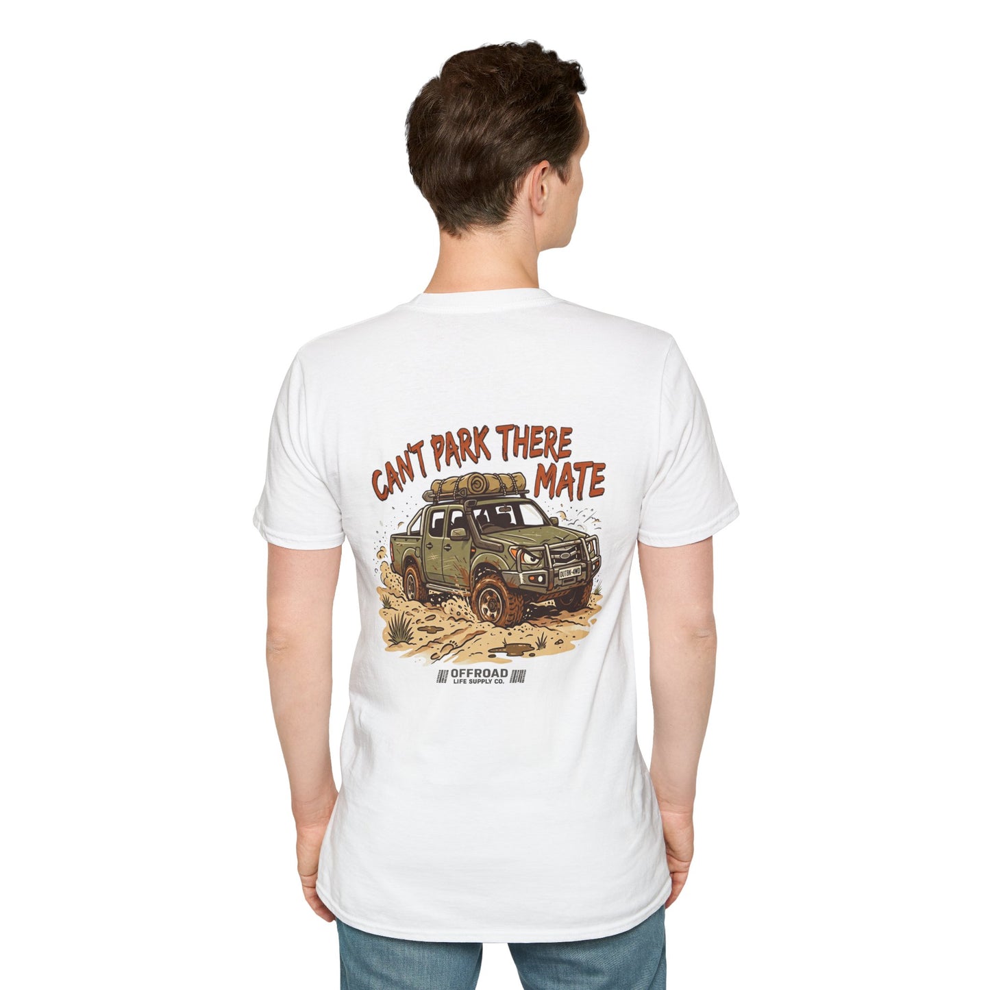 “Can’t Park There Mate” Off-Road 4x4 Adventure Tee - Sand
