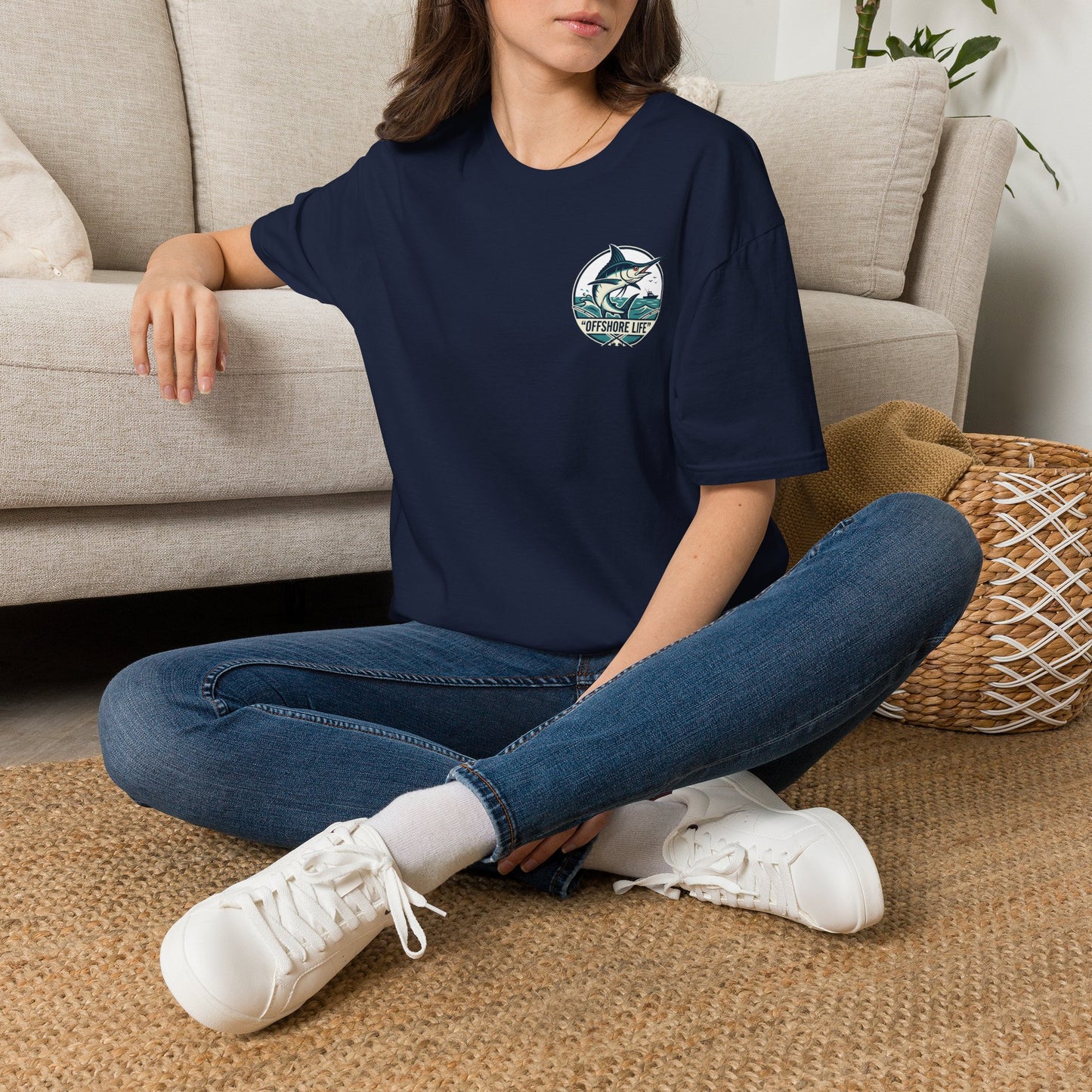 Offshore Life Marlin T-Shirt — Fishing Tee - Military Green