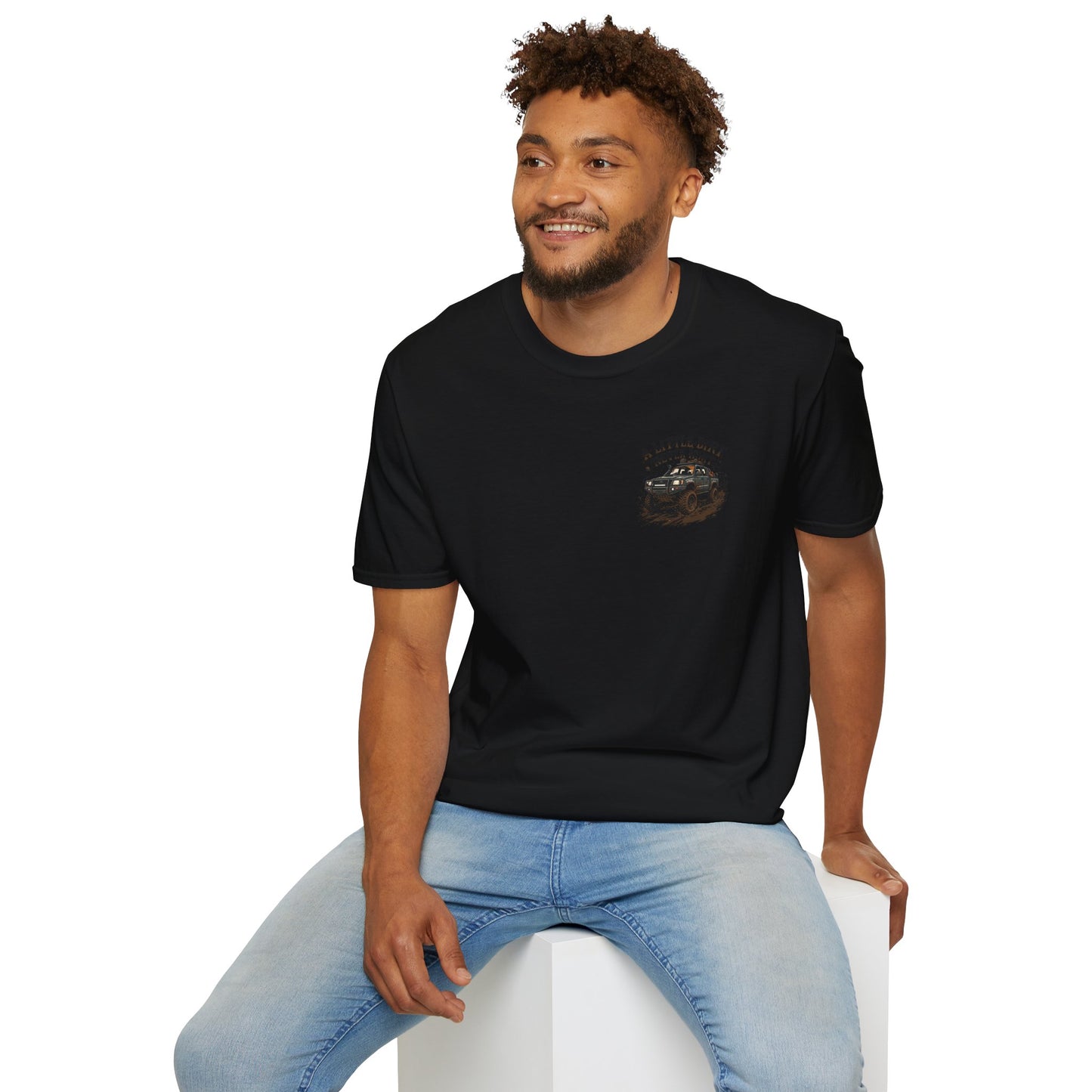 Off-Road T-Shirt — "A Little Dirt Never Hurt" Mud Truck Graphic