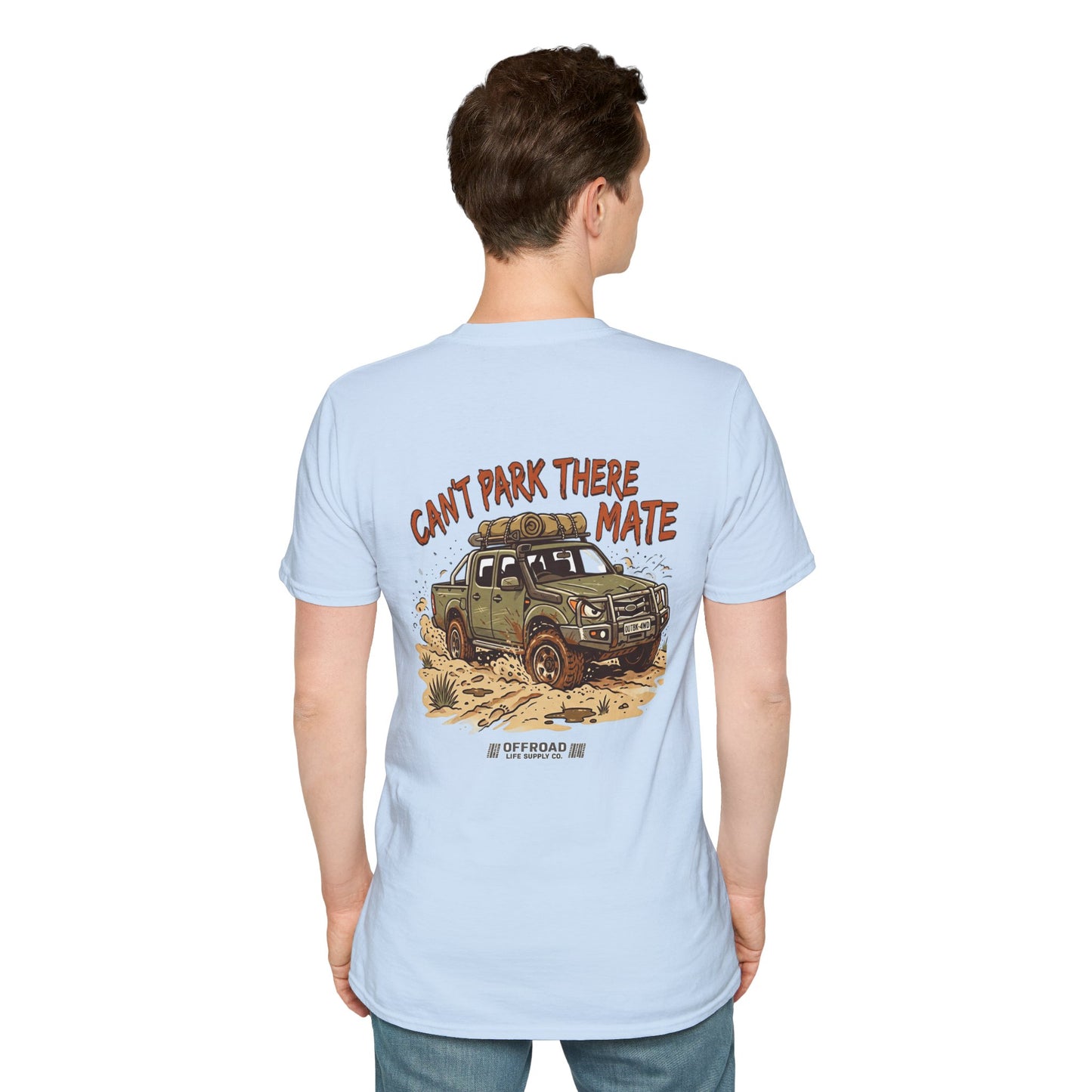 “Can’t Park There Mate” Off-Road 4x4 Adventure Tee - White