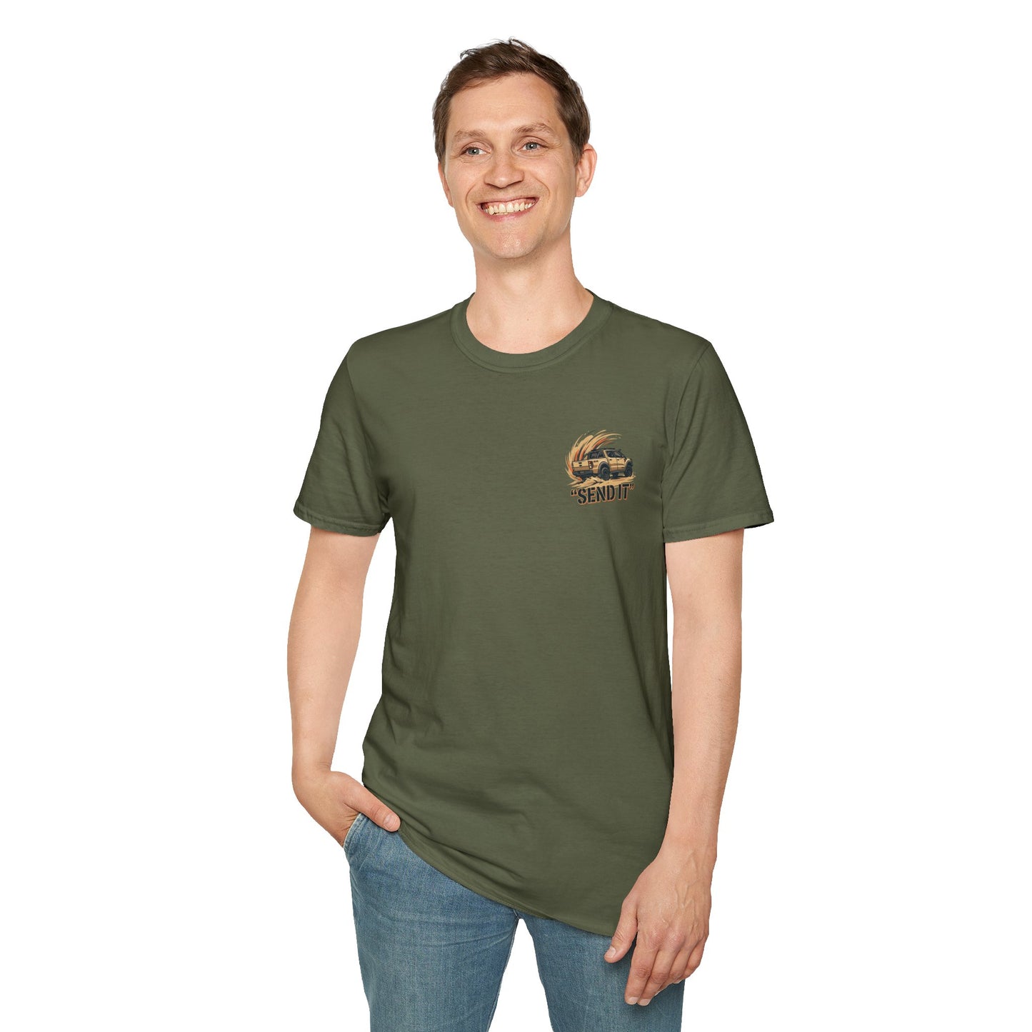 Off‑Road 'Send It' T-Shirt — Adventure 4x4 Graphic Tee - Dark Grey