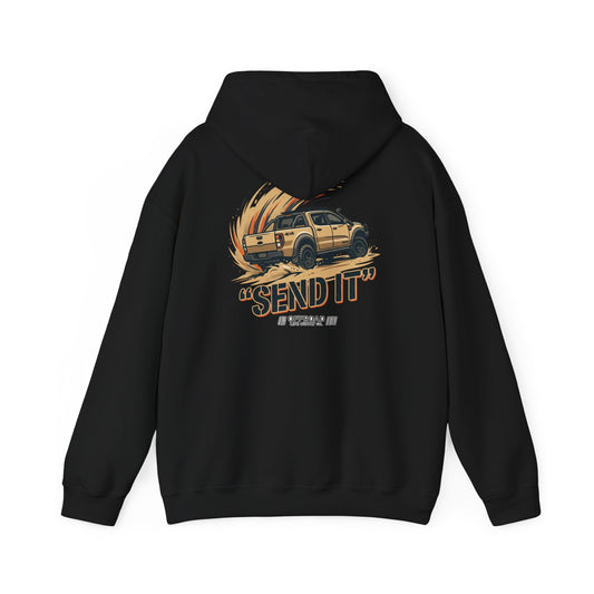 Off-Road 'Send It' Hoodie — Adventure 4x4 Hoodie - Black