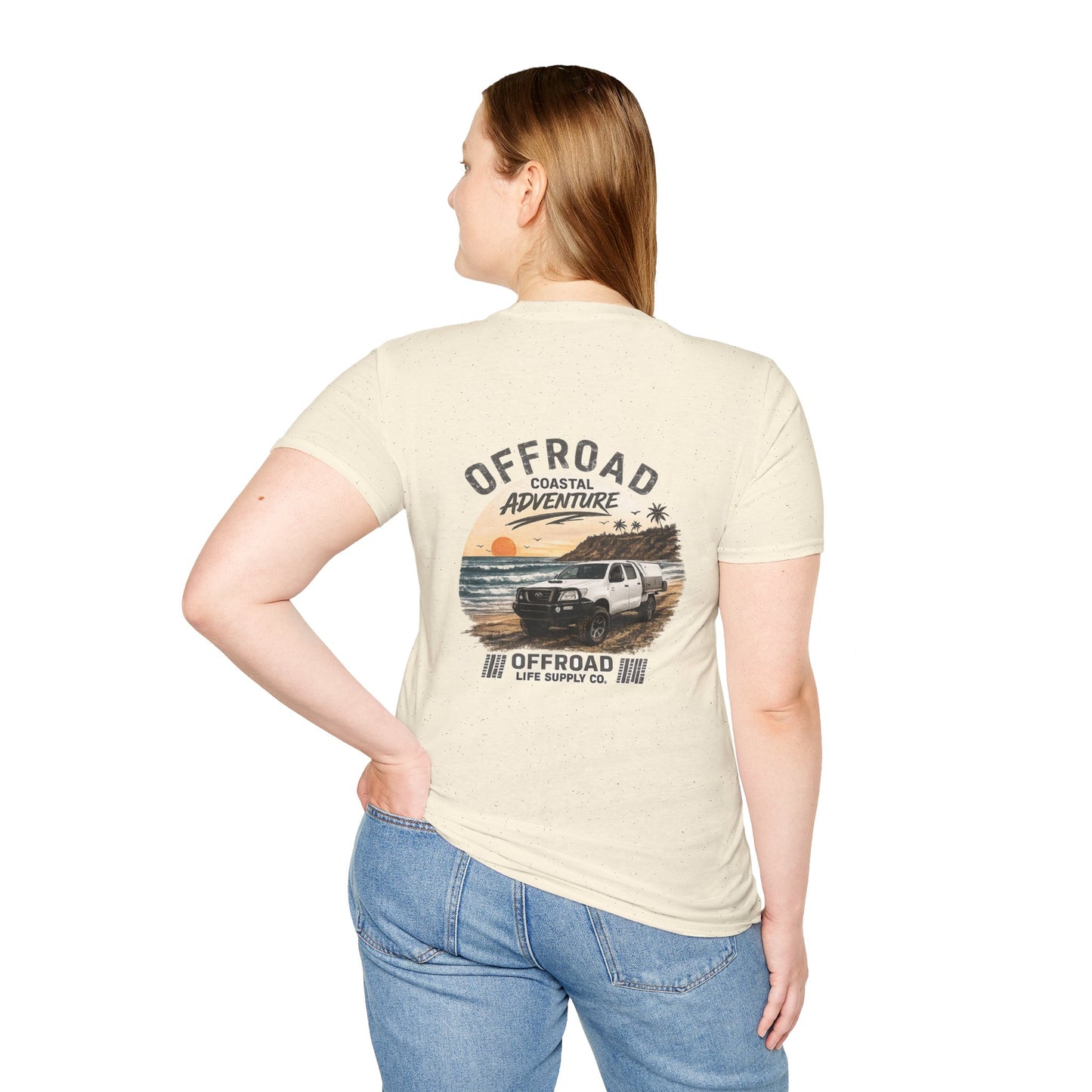 Hilux Beach 4x4 Tshirt - Australian 4wd Coastal Adventure Tee - White