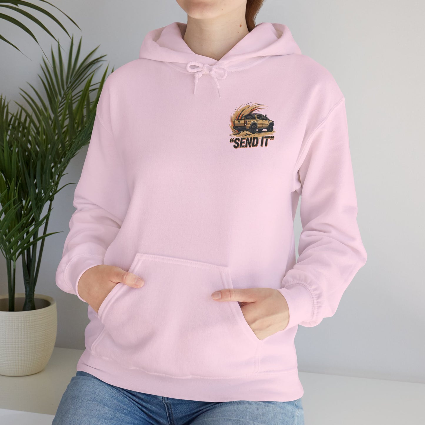 Off-Road Womens 'Send It' Hoodie — Adventure 4x4 Hoodie - Pink