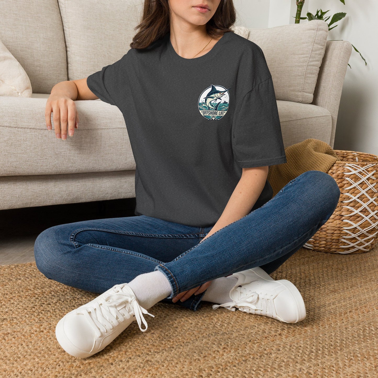 Offshore Life Marlin T-Shirt — Fishing Tee - Military Green