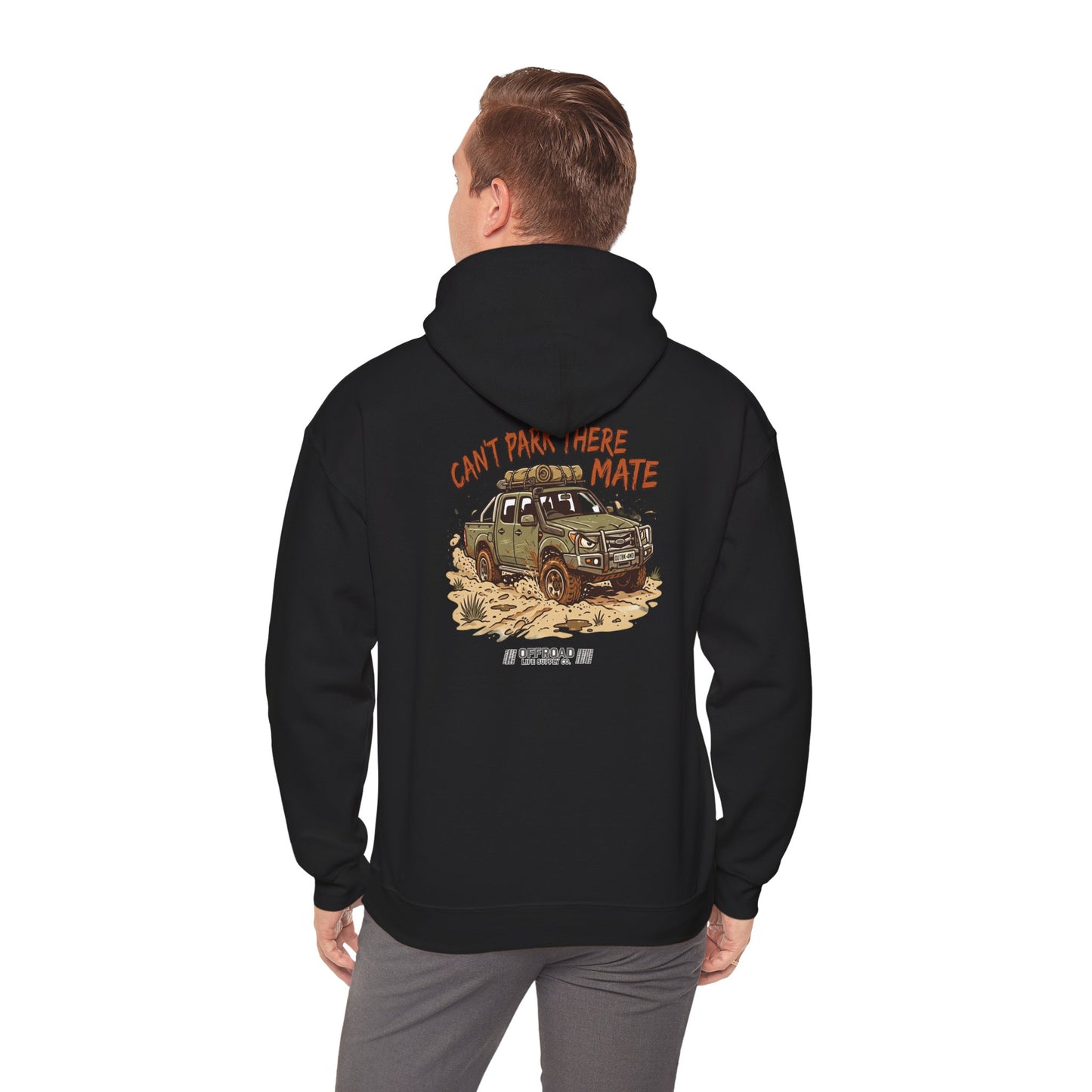 “Can’t Park There Mate” Off-Road 4x4 Hoodie - Grey