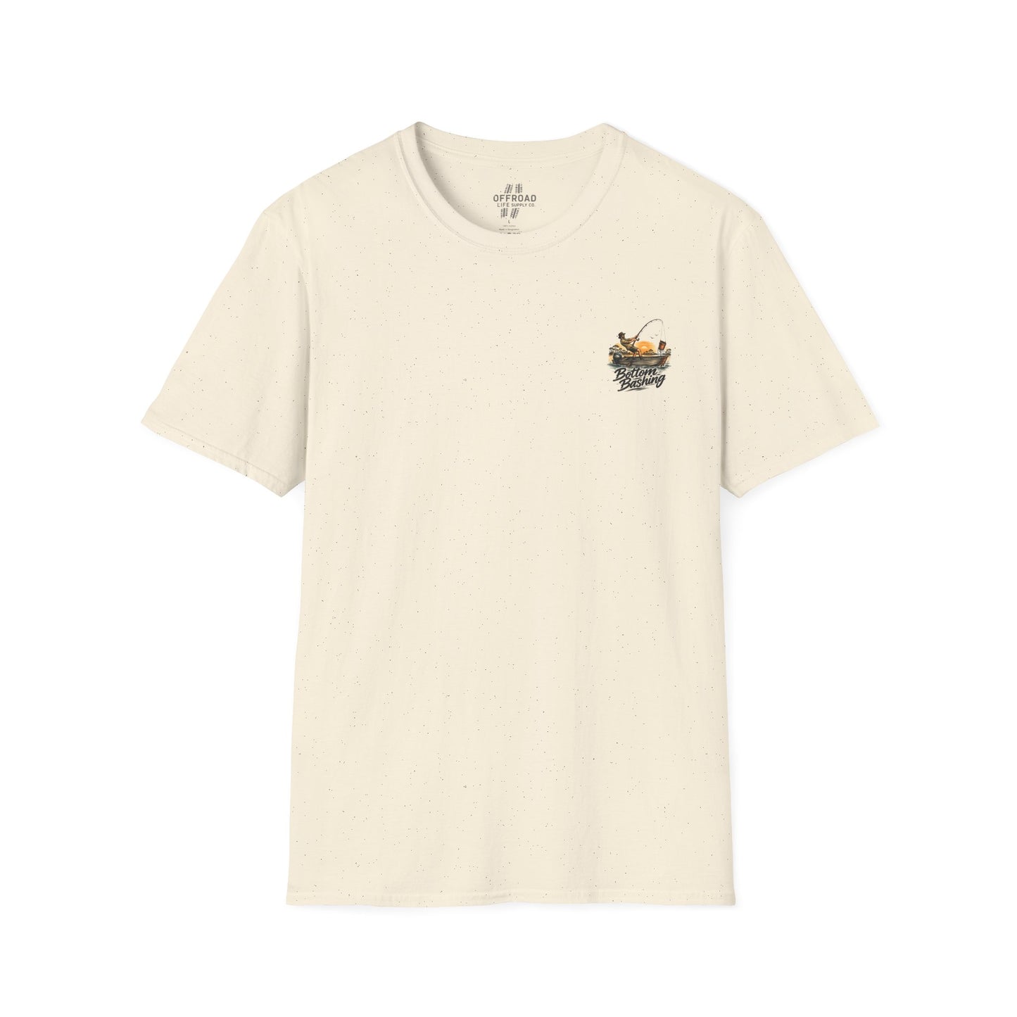 Fishing Tee — “Bottom Bashing” Boat Fishing Graphic T-Shirt - Dark Grey