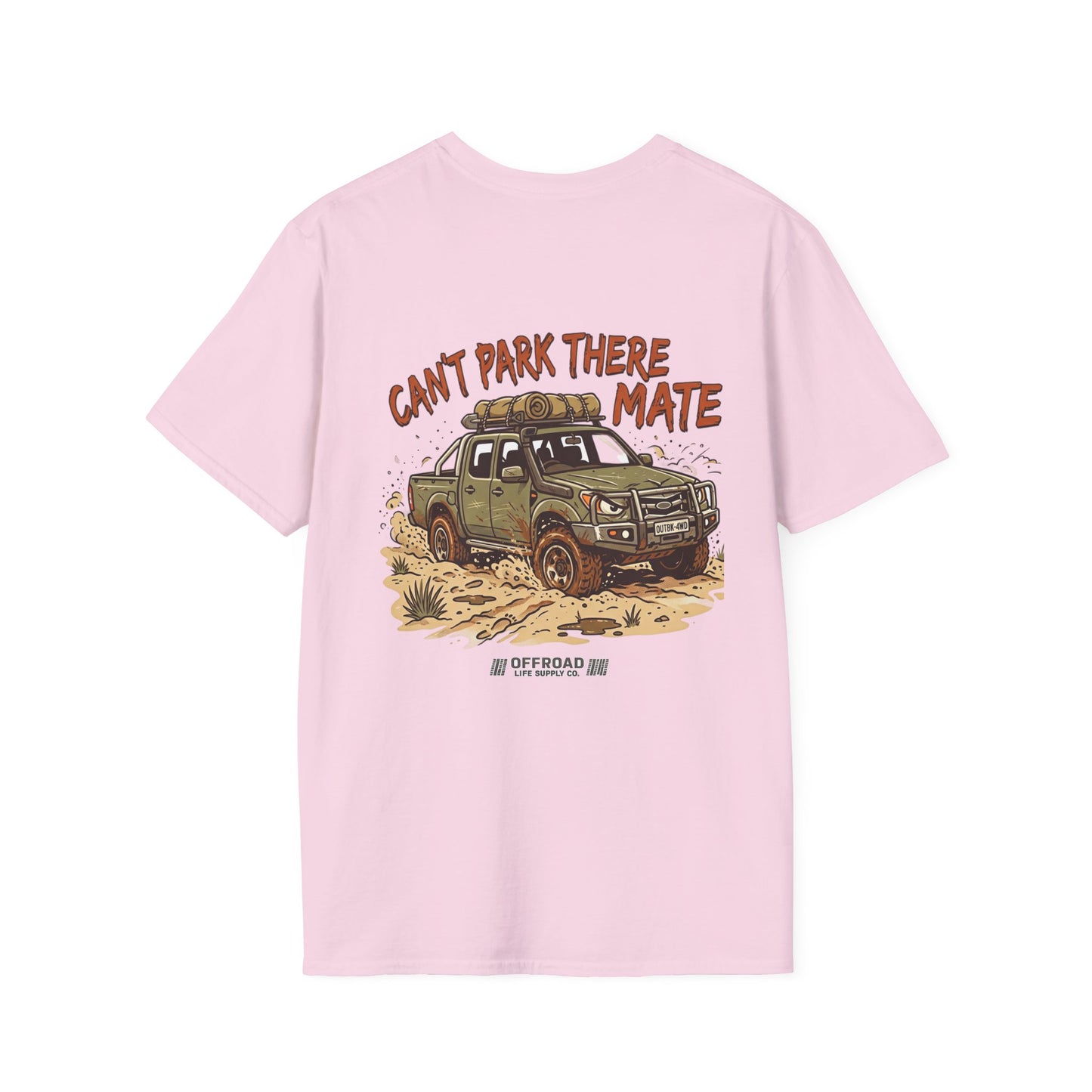 “Can’t Park There Mate” Off-Road 4x4 Adventure Tee - White