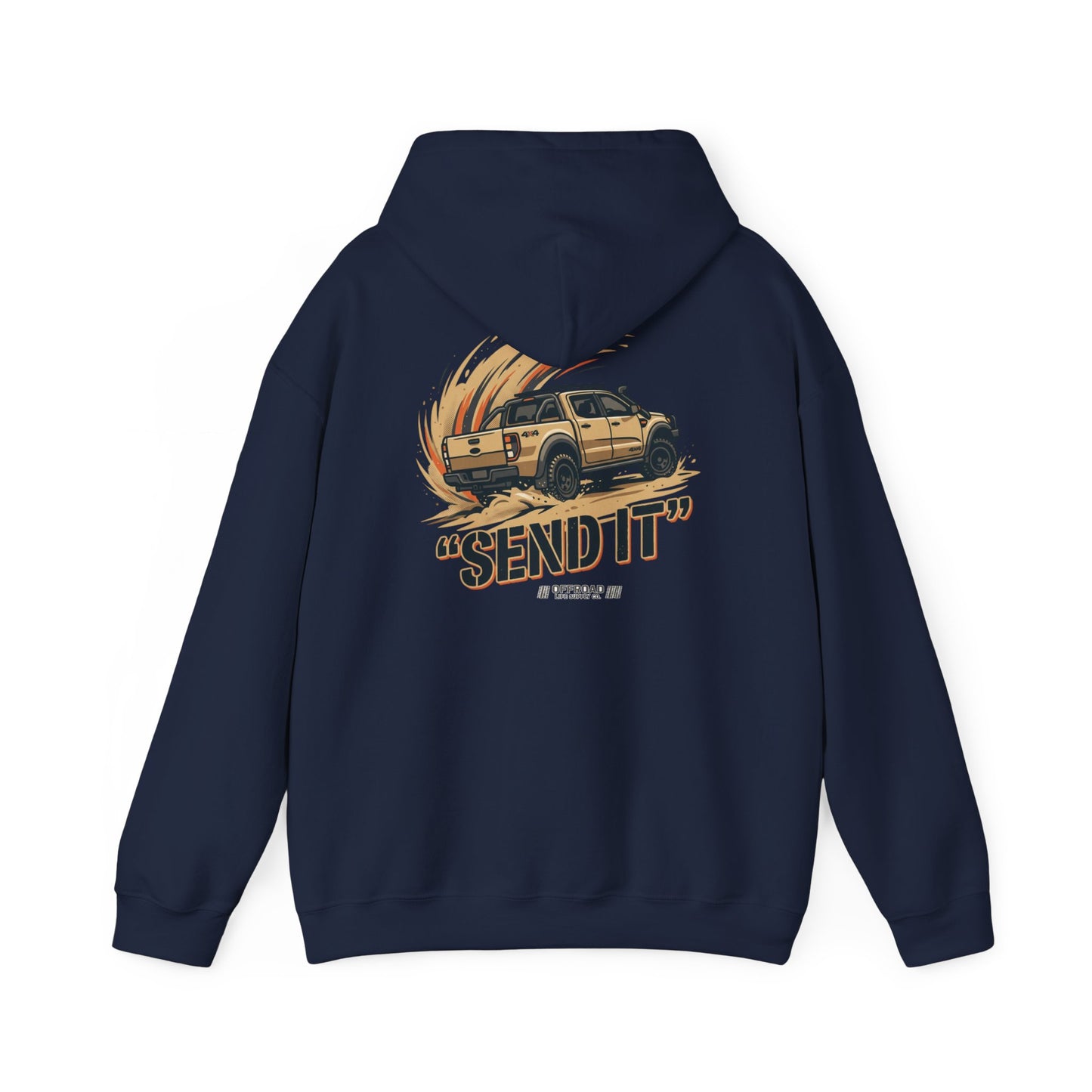 Off-Road 'Send It' Hoodie — Adventure 4x4 Hoodie - Gray