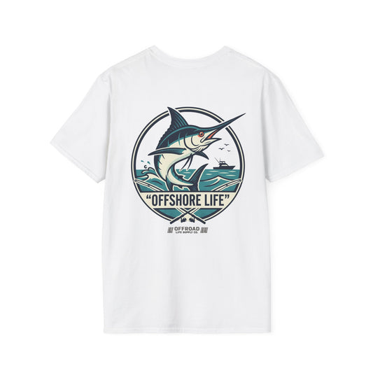 Offshore Life Marlin T-Shirt — Fishing Tee - White