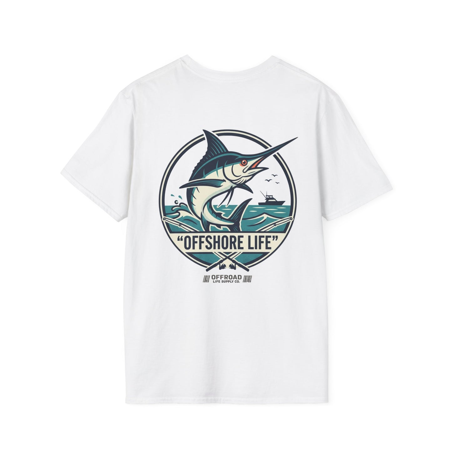 Offshore Life Marlin T-Shirt — Fishing Tee - Military Green