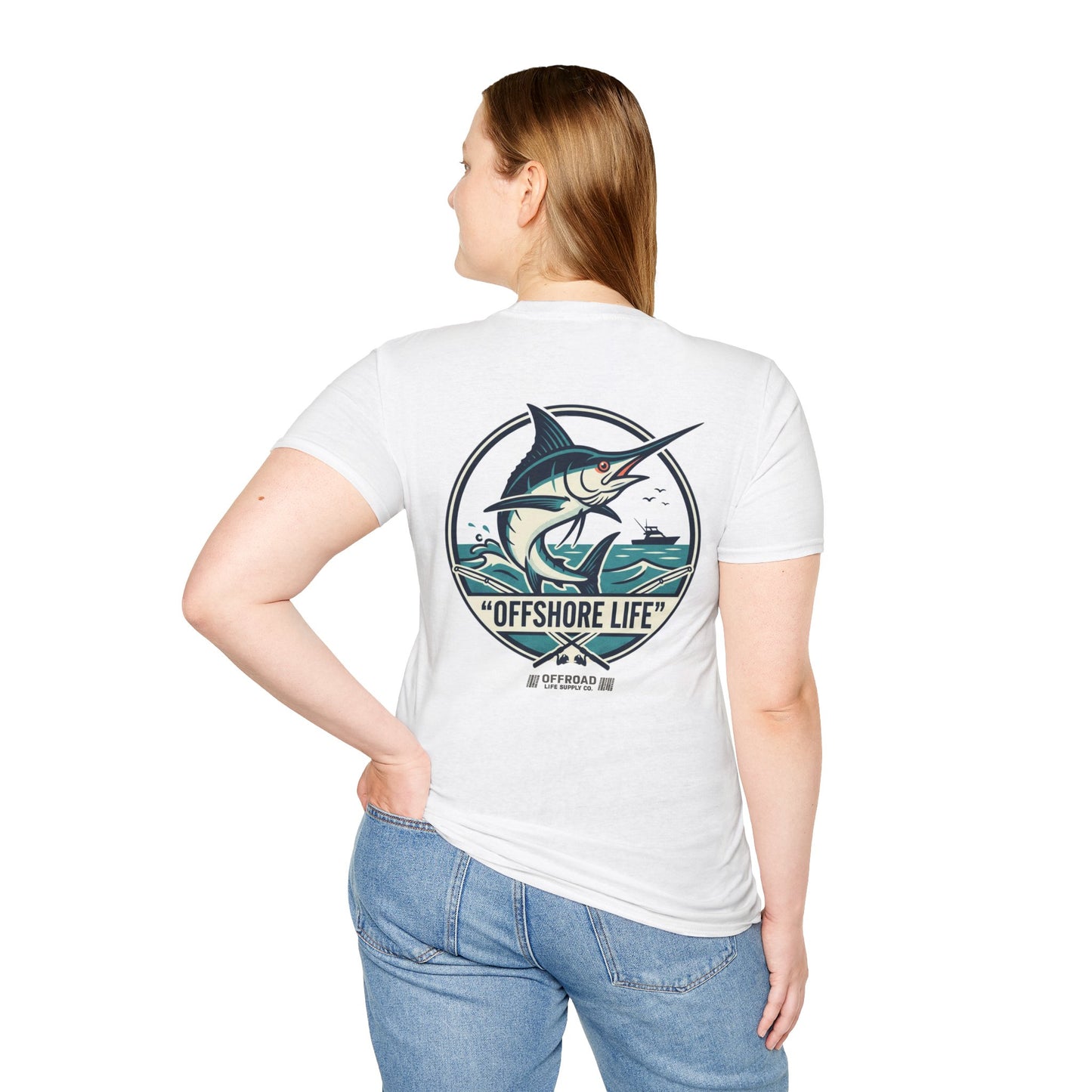 Offshore Life Marlin T-Shirt — Fishing Tee - White