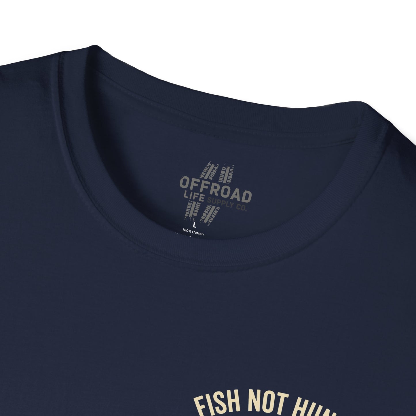 Fishing T-Shirt — "Fish Not Hungry, Still a Great Day" Vintage Angler Tee - Navy