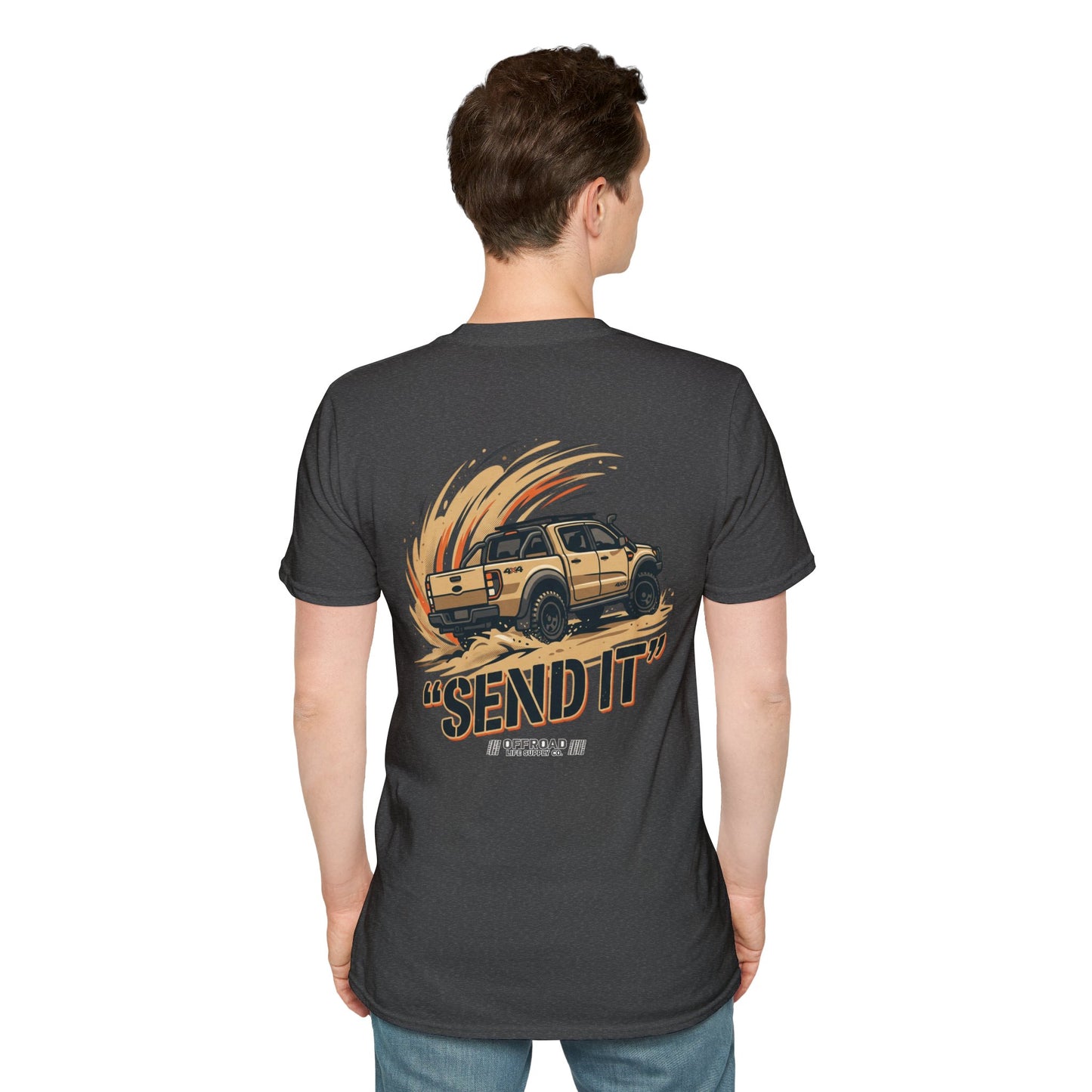 Off‑Road 'Send It' T-Shirt — Adventure 4x4 Graphic Tee - Dark Grey