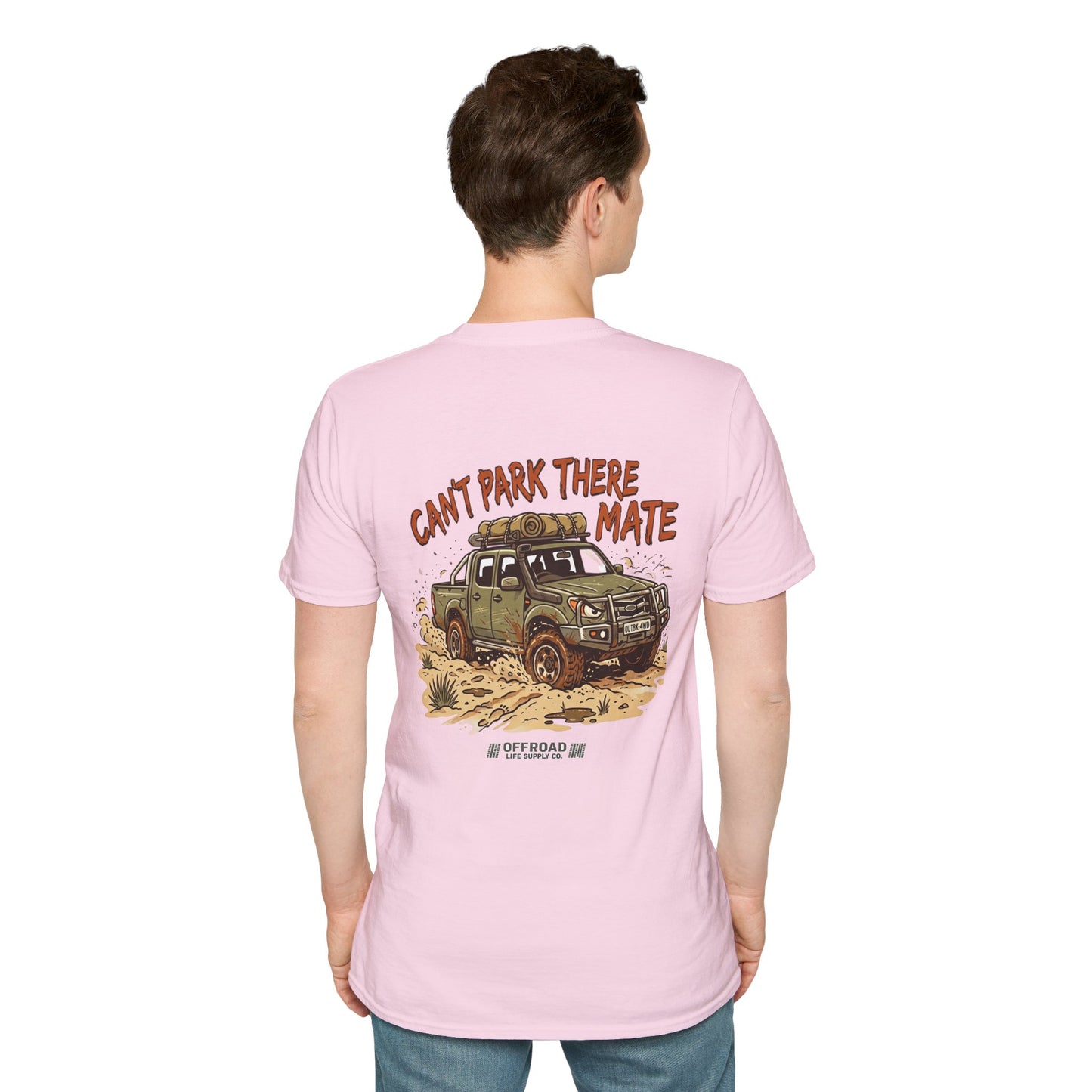 “Can’t Park There Mate” Off-Road 4x4 Adventure Tee - White
