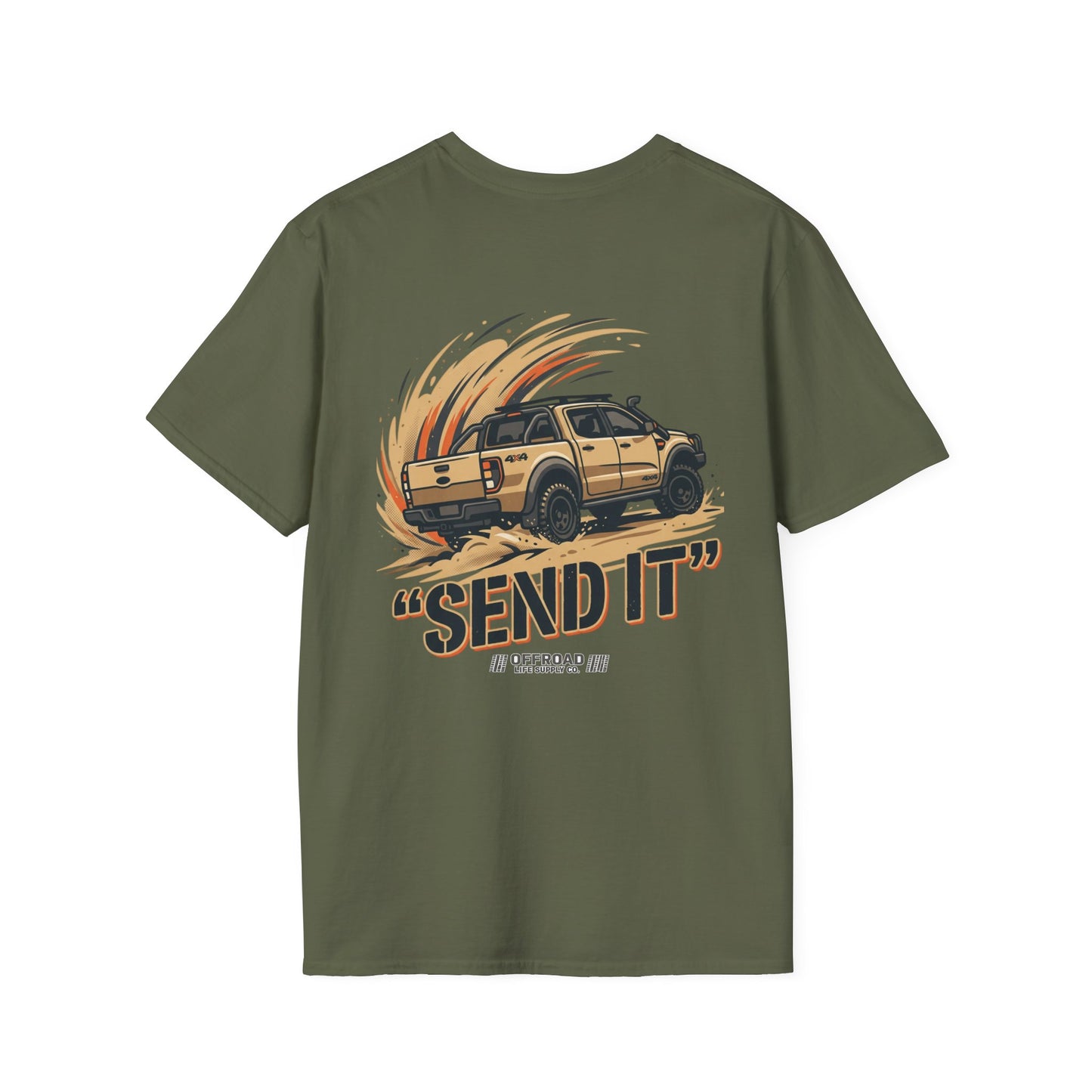 Off‑Road 'Send It' T-Shirt — Adventure 4x4 Graphic Tee - Dark Grey