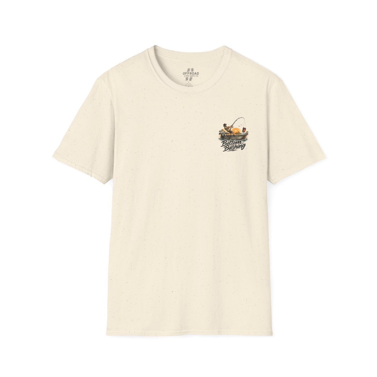 Fishing Tee — “Bottom Bashing” Boat Fishing Graphic T-Shirt - Grey