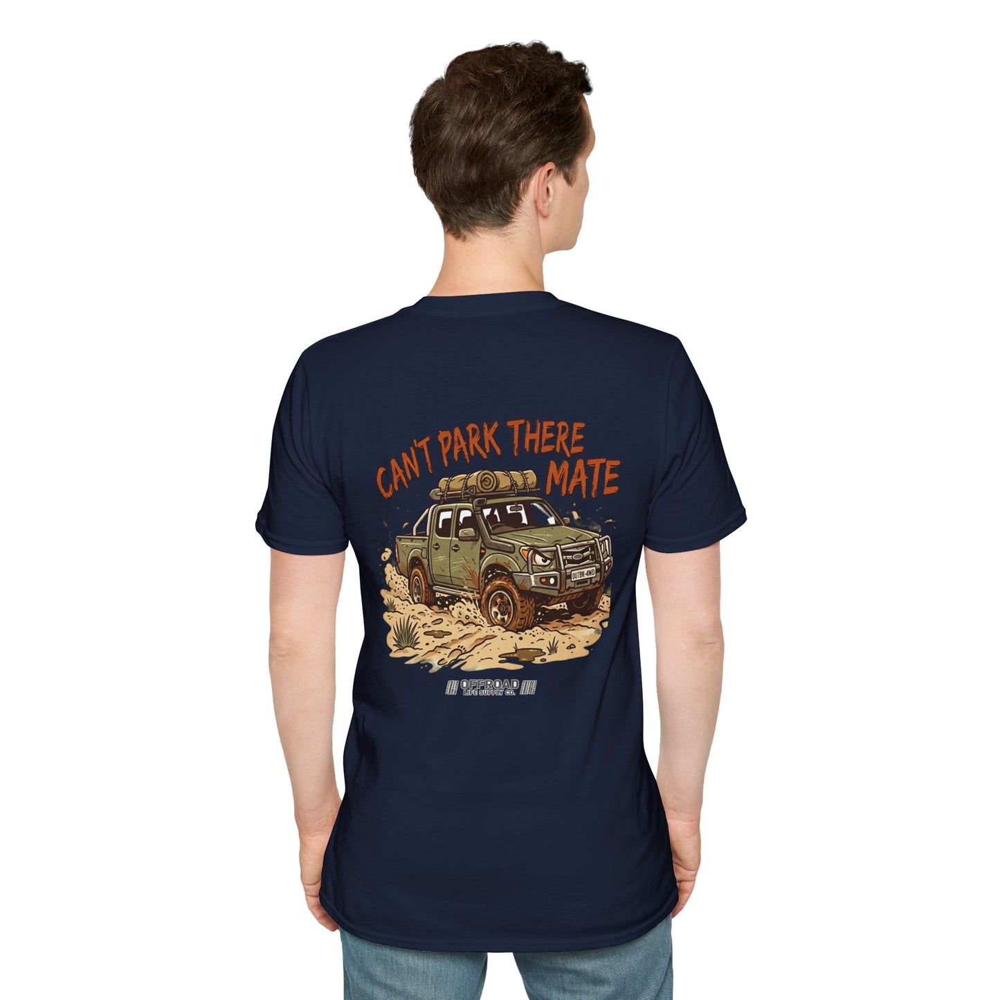 “Can’t Park There Mate” Off-Road 4x4 Adventure Tee - White